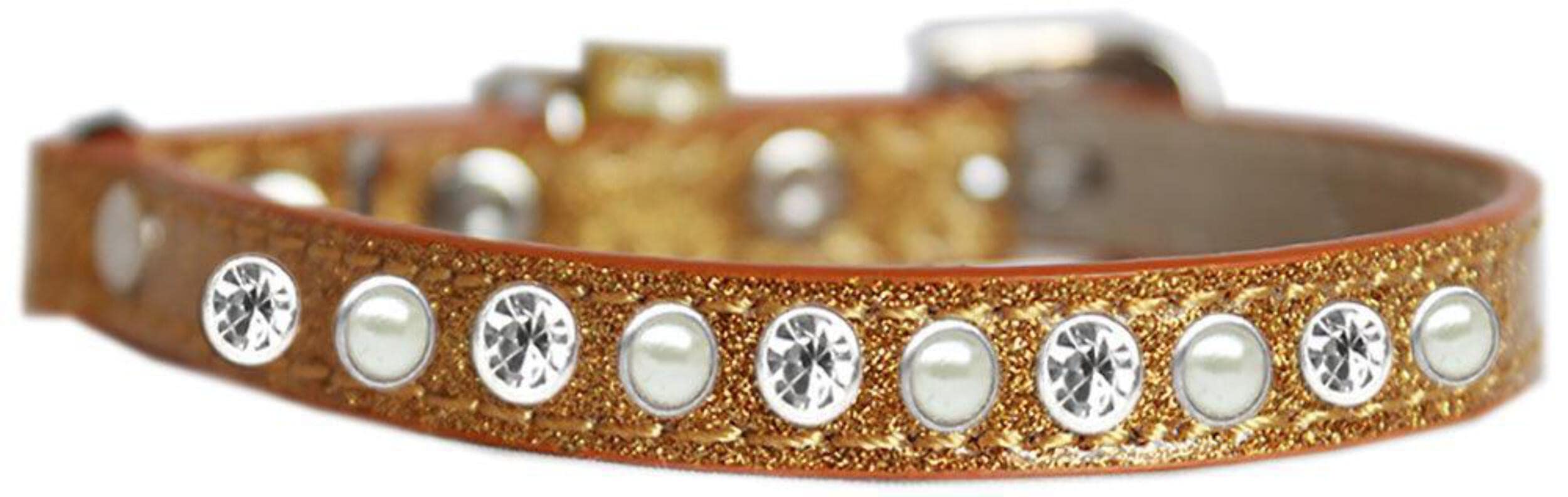 Mirage Pet Products Pearl And Clear Jewel Ice Cream Cat Safety Collar Black Size 10