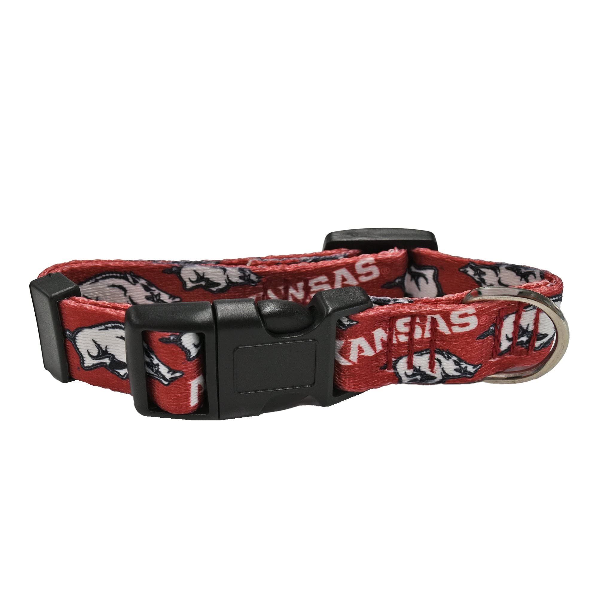 Littlearth Unisex-Adult Ncaa Arkansas Razorbacks Pet Collar, Team Color, X-Small