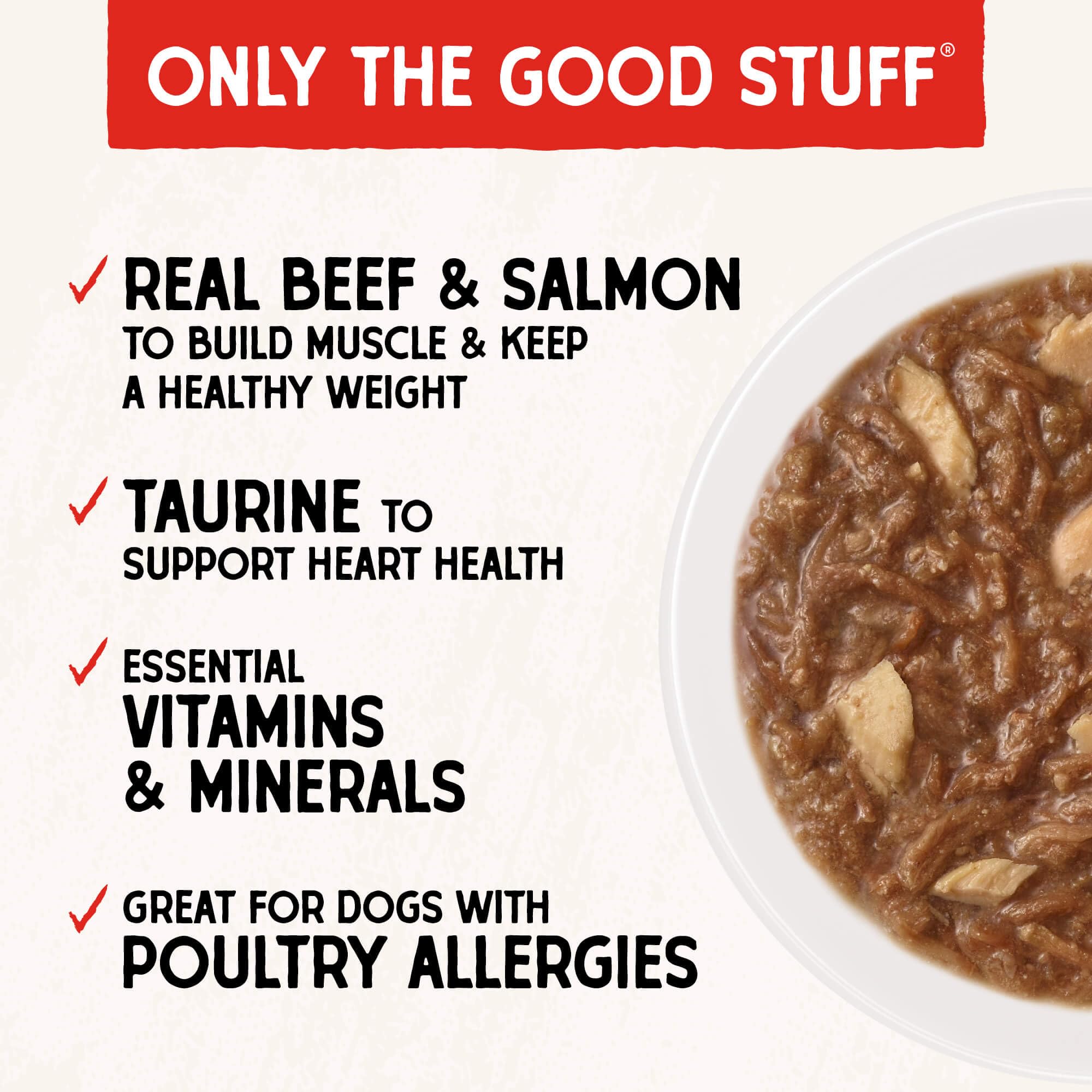 Stella & Chewys Stellas Shredrs Grass Fed Beef & Wild Caught Salmon Recipe in Broth, 2.8 oz Pouches (Pack of 12)