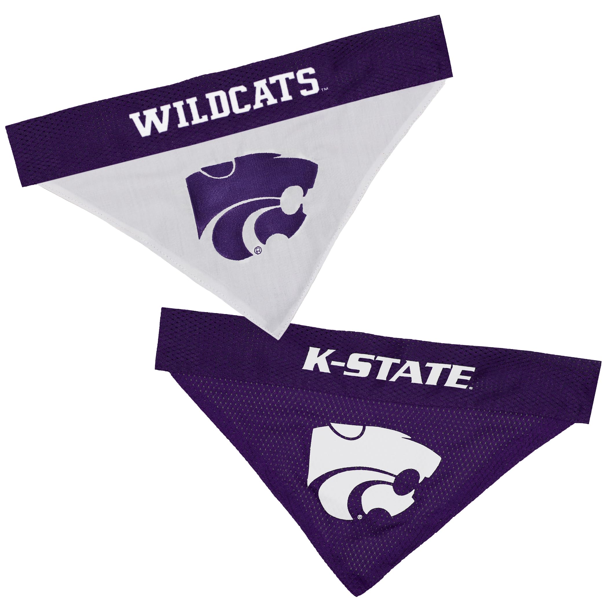 Pets First Collegiate Pet Accessories, Reversible Bandana, Kansas State Wildcats Size Small/Medium