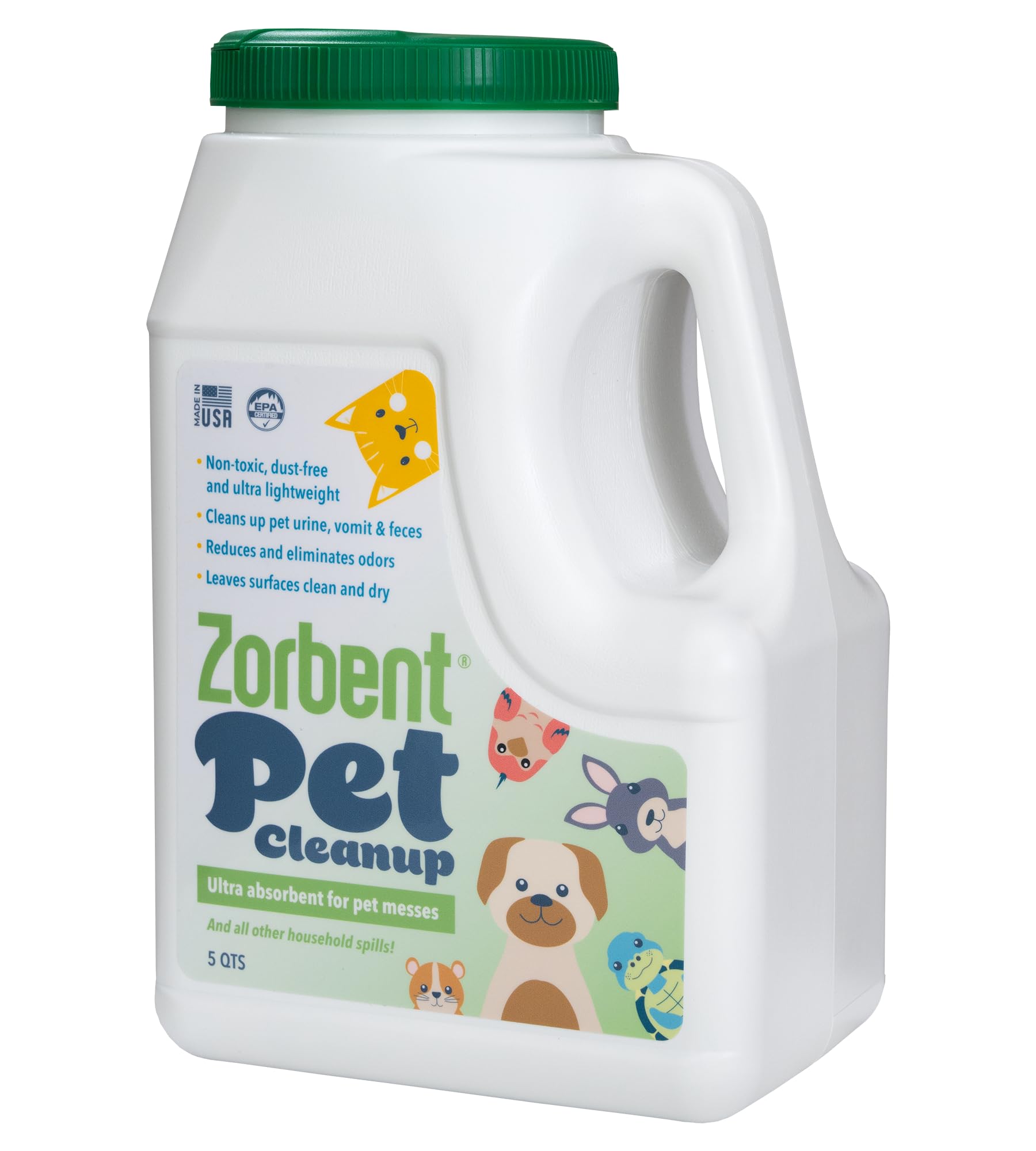 Zorbent Pet Cleanup - Industrial-Grade Pet Mess Cleaner Tackles The Grossest Pet Messes In Seconds. Each Jug Absorbs Up To 1 Gal