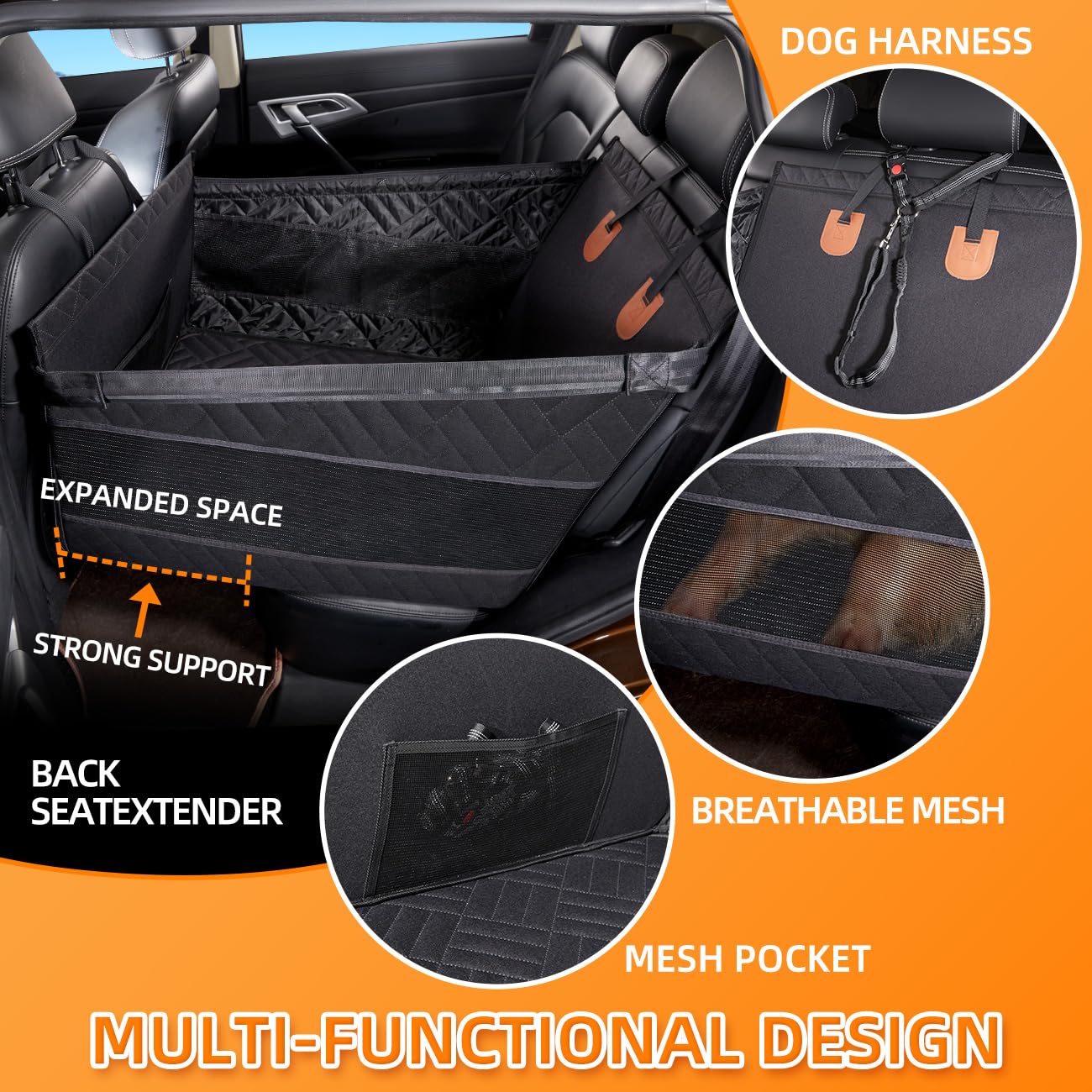 Yjgf Dog Car Seat Large Size Dog,Dog Car Seat Cover For Back Seat,Back Seat Extender For Dogs,Large Dog Car Seat For Vehicles,Pe