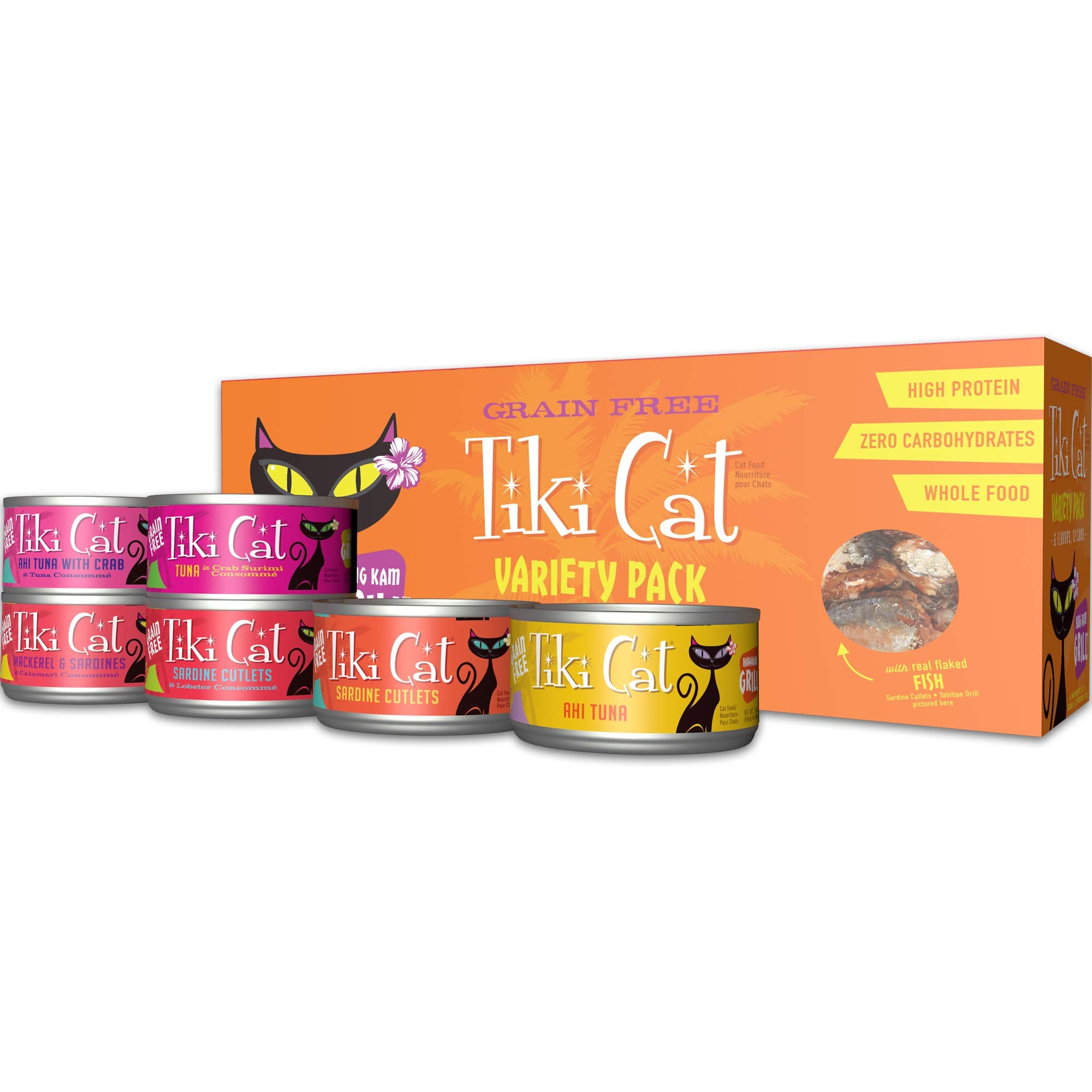 Tiki Cat Grill, Tuna & Crab Surimi, High-Protein and 100% Non-GMO Ingredients, Wet Whole Foods Cat Food for All Life Stages, 2.8