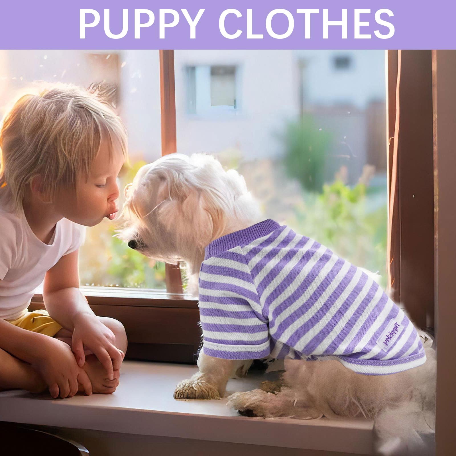 2 Pieces Small Dog Clothes Stripe Dog Clothes For Small Dogs Summer Dog Shirt Cute Soft Puppy Clothes Bresthable Chihuahua Cat C