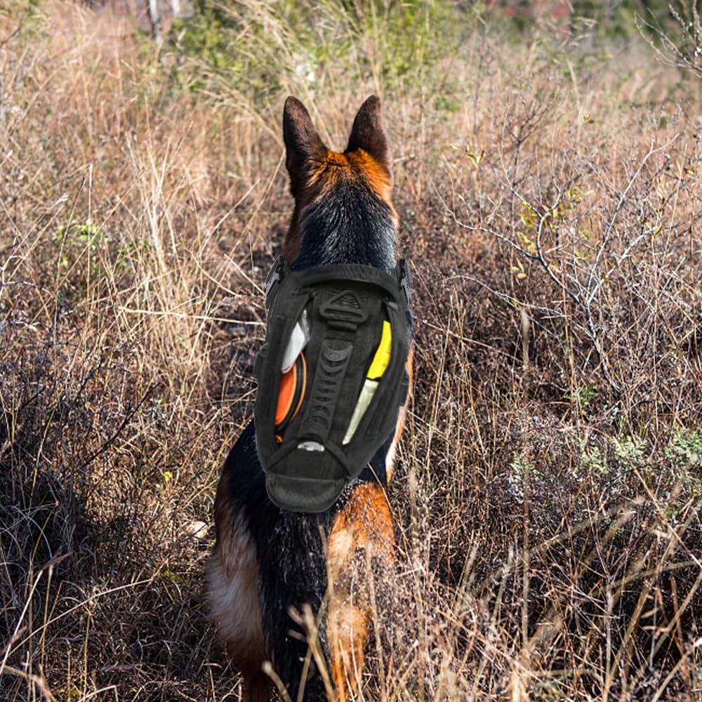 Tactical Dog Harness For Medium And Large Dogs No Pull Adjustable Dog Vest For Training Hunting Walking Military Dog Harness With Handle Service Dog Vest With Molle & Loop Panels Black,Xl(Vest Only)