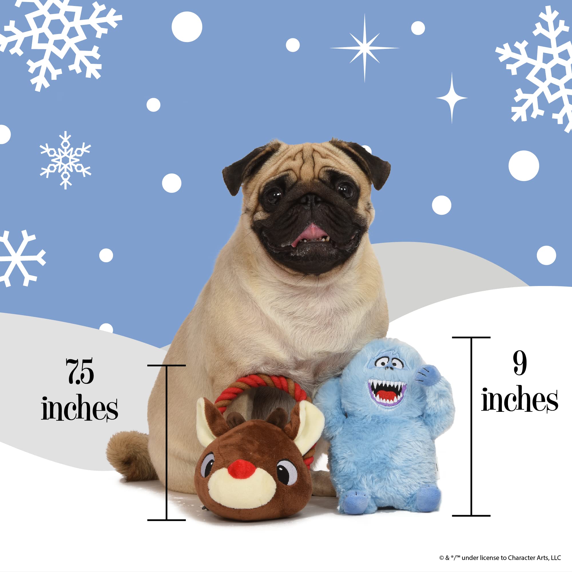 Rudolph The Red Nosed Reindeer Bumble Dog Toys, 2 Piece | Rope Dog Toys Squeaky Dog Toys From Christmas Dog Toys, Dog Chew Toys