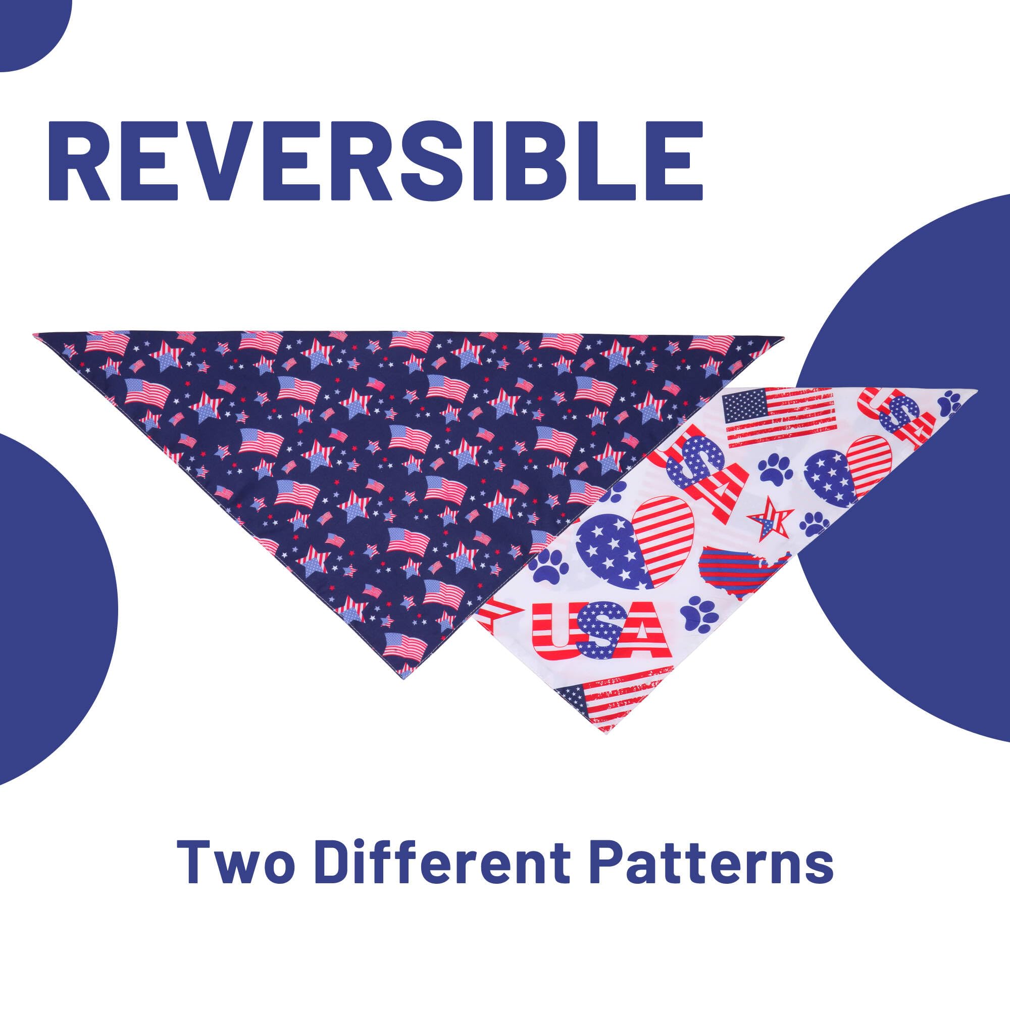 Gofshy 4Th Of July Dog Bandanas Small 2Pcs, American Flag Patriotic Scarf, Independence Holiday Bandana,Premium Durable Triangle