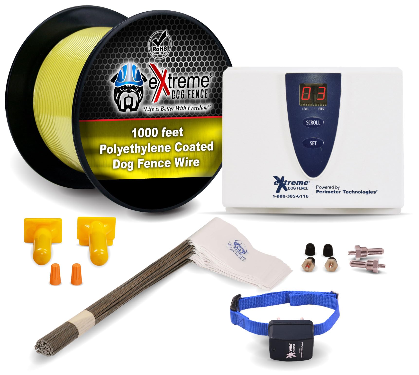 Stubborn Dog - Yellow Standard Underground Electric Dog Fence - 1000 Feet Of Yellow Wire For Easy Setup, Superior Longevity, And