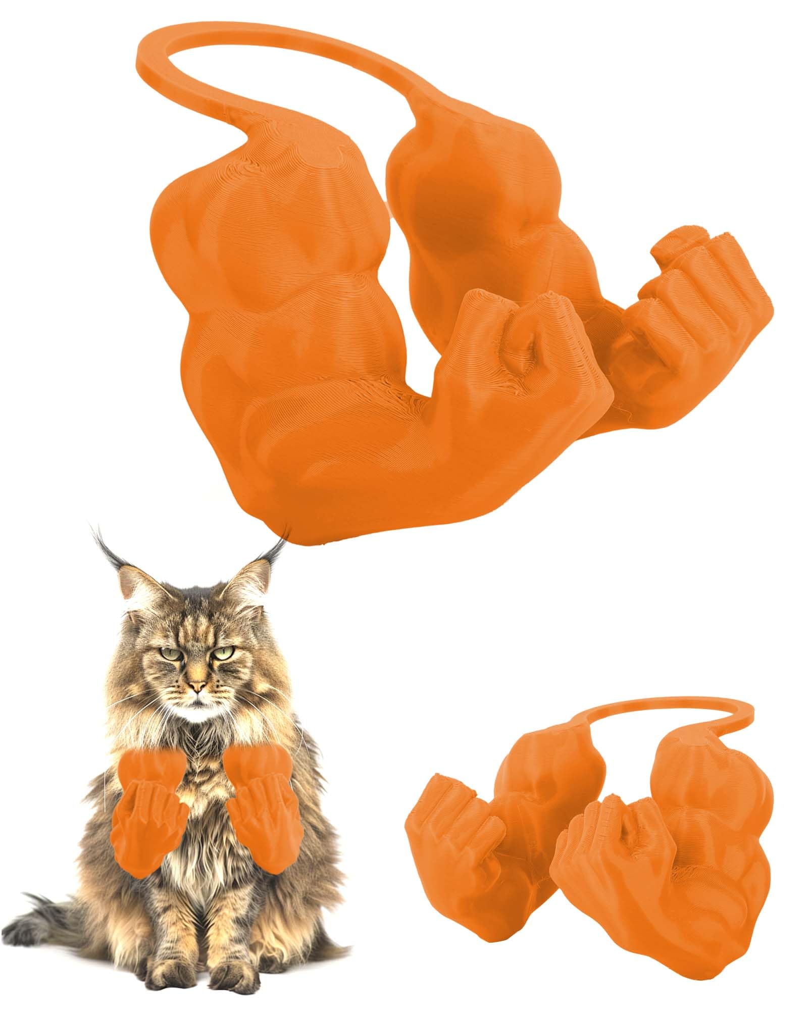 UOBODER Cat Muscle Arms Halloween Cat Costumes Accessory 3D Printed Cats Neck Arm with Muscle for Pet Cosplay, Funny Halloween 