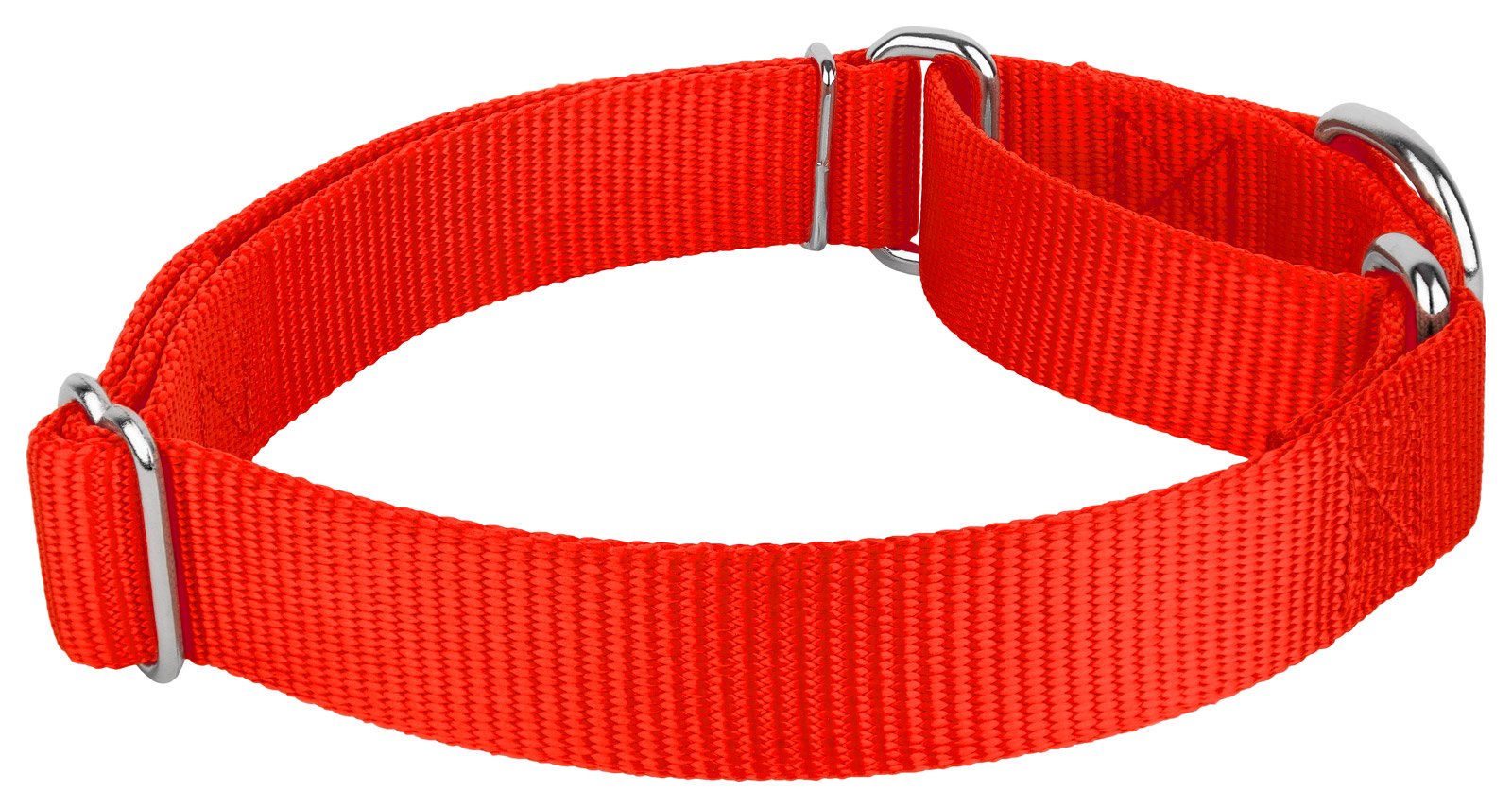 Country Brook Petz - Hot Orange Martingale Heavy Duty Nylon Dog Collar - 21 Vibrant Color Options (3/4 Inch Width, Small)