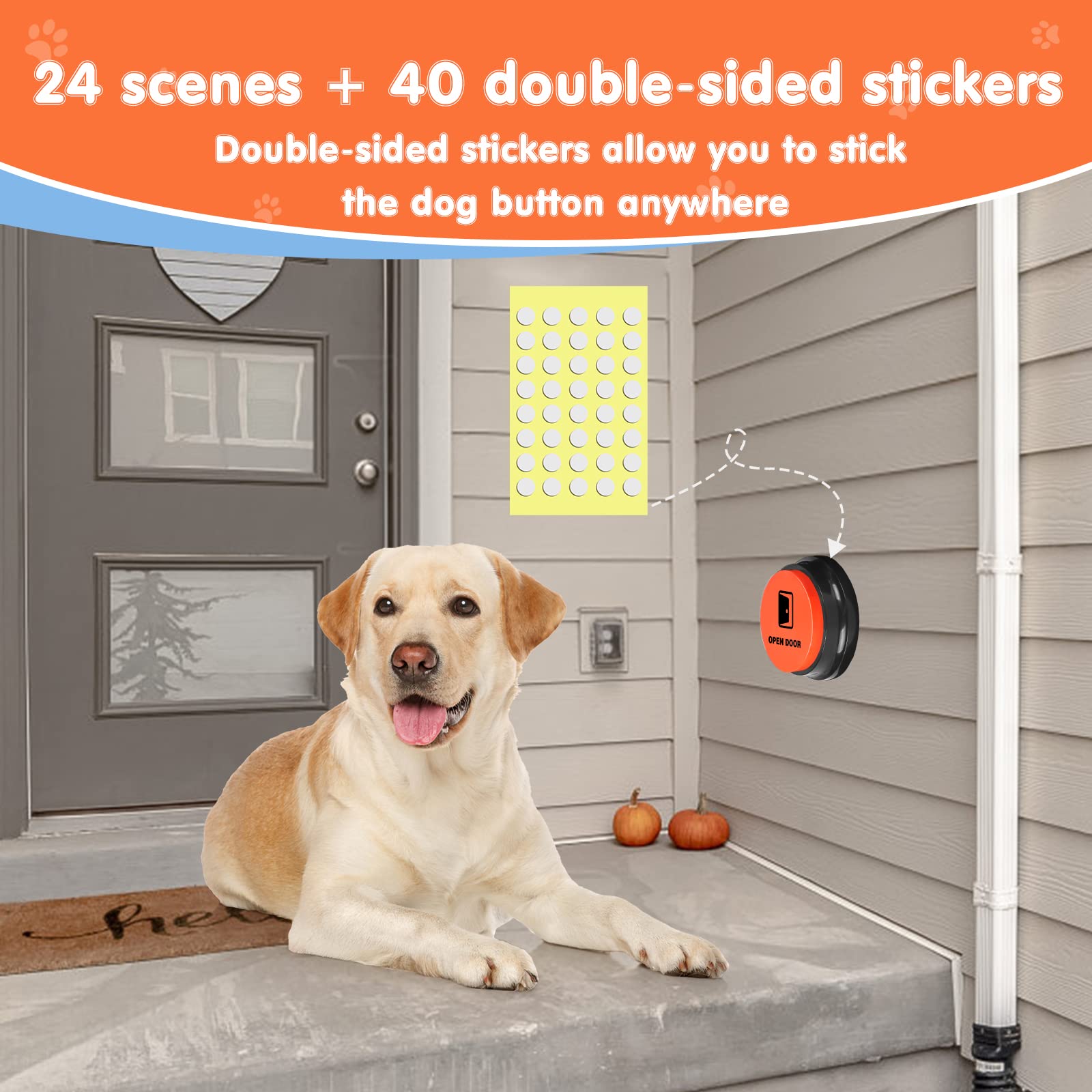 DCIAER Talking Buttons for Dogs - 6 Recordable Sound Buttons, 24 Scene Patterns, 1 Mat, 12 AAA Batteries - Pet Training Toy