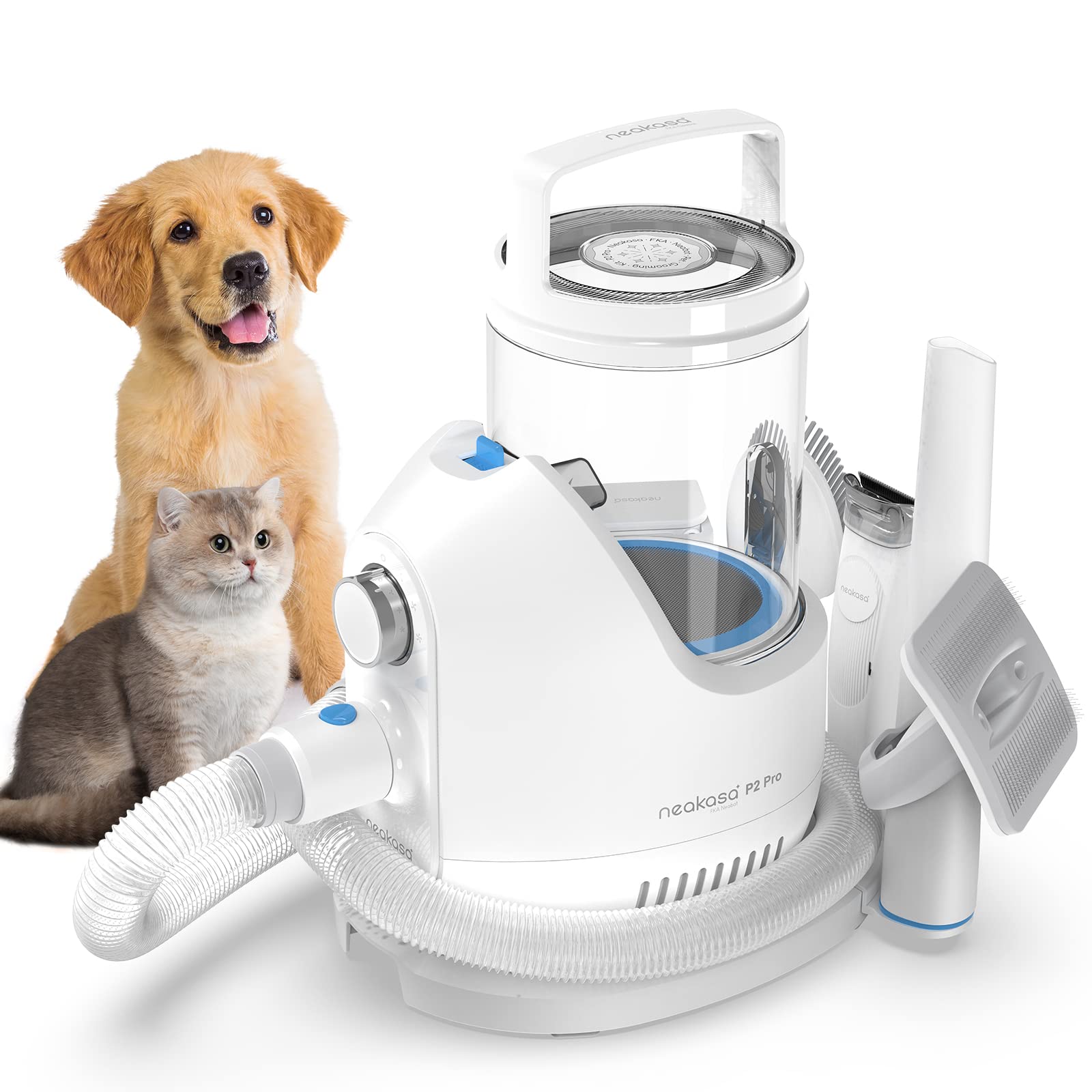 Neakasa P2 Pro Dog Grooming Kit, Dog Clippers Vacuum Suction 99% Hair, Pet Grooming with 5 Proven Tools, 2L Large-Capacity Easy 