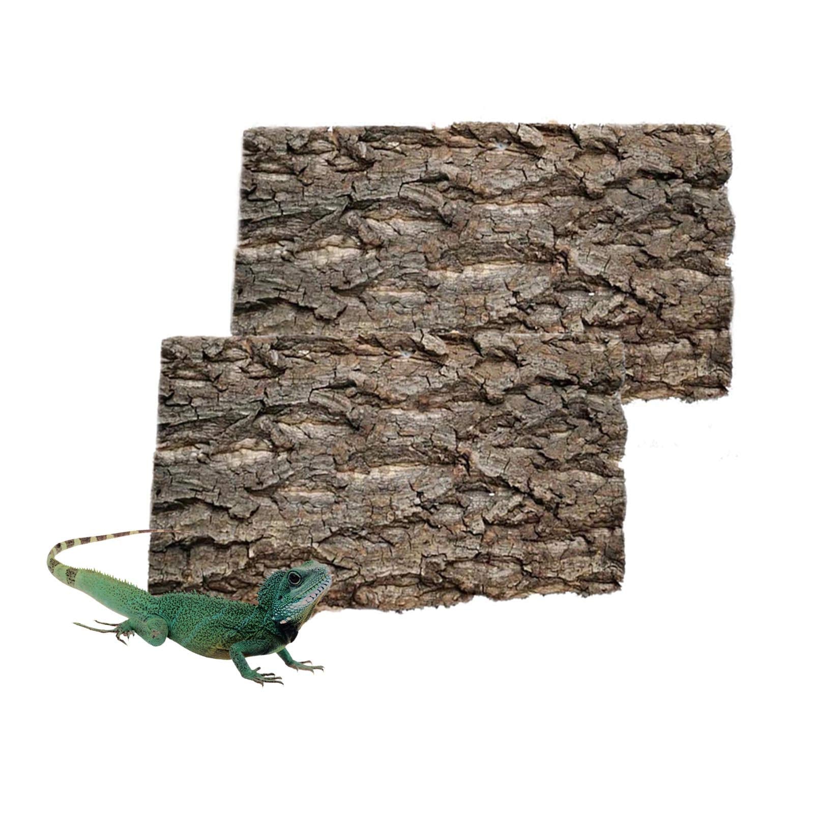 2Pcs Cork Terrarium Background 15.7X11.8In Natural Cork Large Bark Backdrop Reptile Climbing Mat Habitat Decor For Spider Lizard Chamelon Turtle Beared Dragon