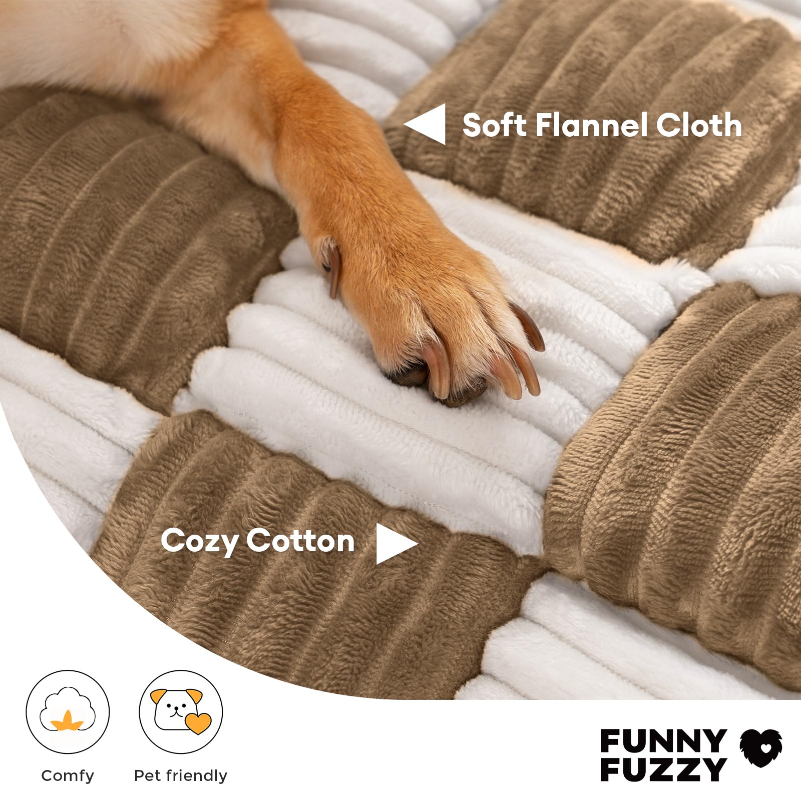 Funny Fuzzy Couch Covers For Dogs, Pet Couch Covers For Sofa Classic Chessboard Cozy Plush Bed Mat Pet Cover For Couch Furniture