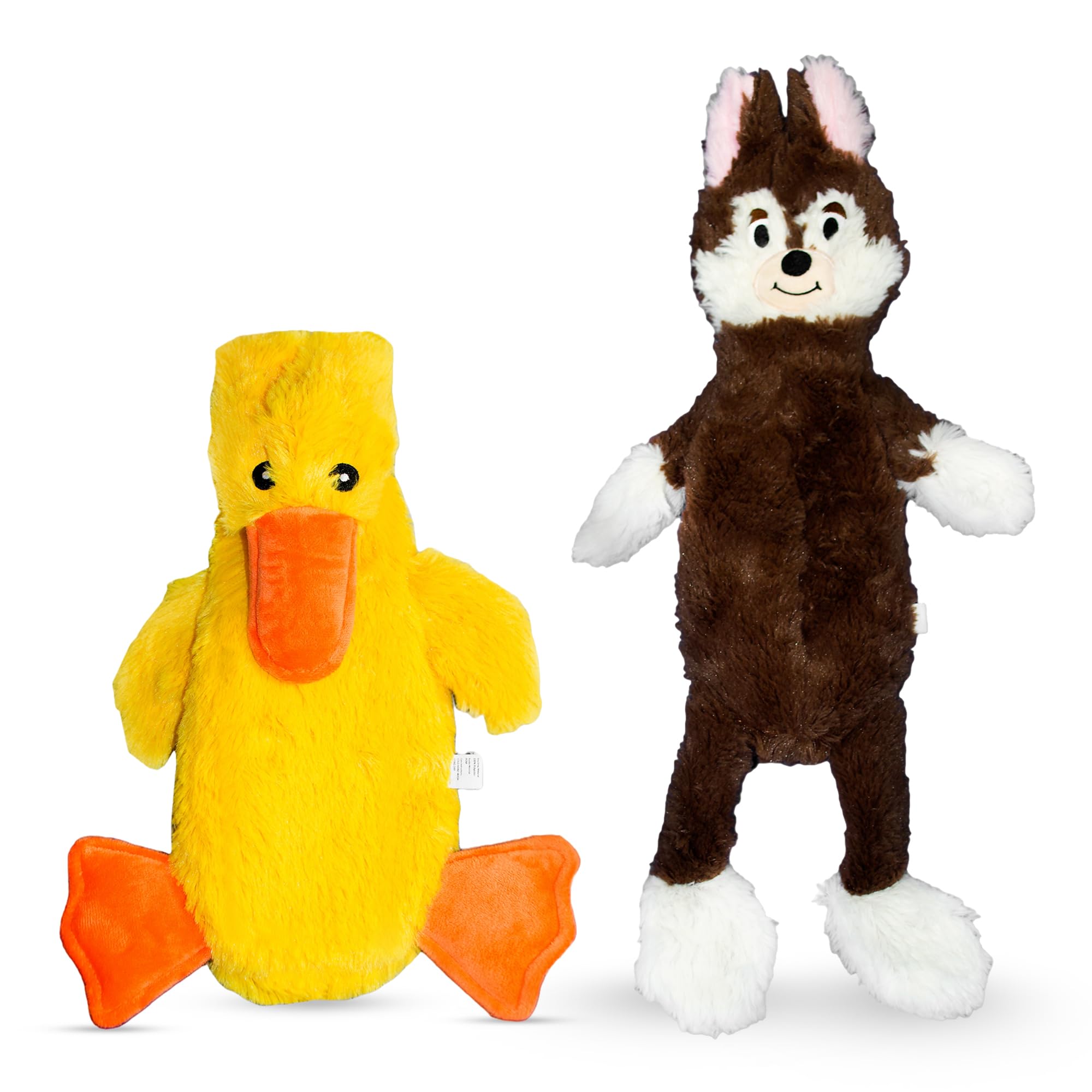 Fga Marketplace Duck-Fox Flat No Stuffing No Squeak Plush Dog Toy, Funny Style Will Entertain Your Pet For Hours, Recommended Fo