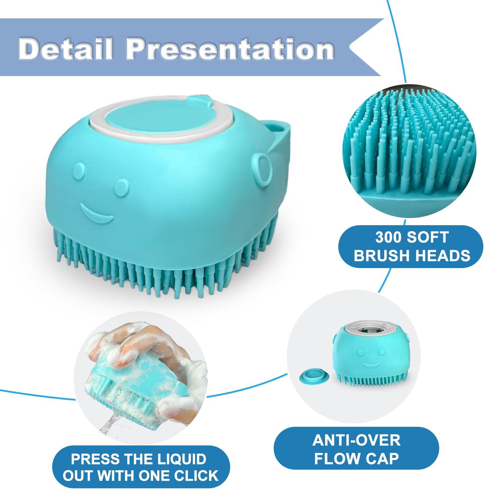 Idqquqq 2Pcs Dog Washing Gloves And Dog Shampoo Brush, Dog Bath Supplies Dog And Cat Bath Set