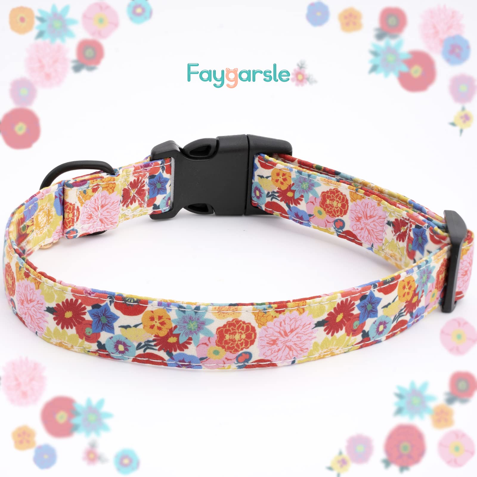 Faygarsle Floral Dog Collar For Girls And Female Dogs Soft And Fancy Pet Collar With Flower Design Ideal Pink Dog Collar For Sma