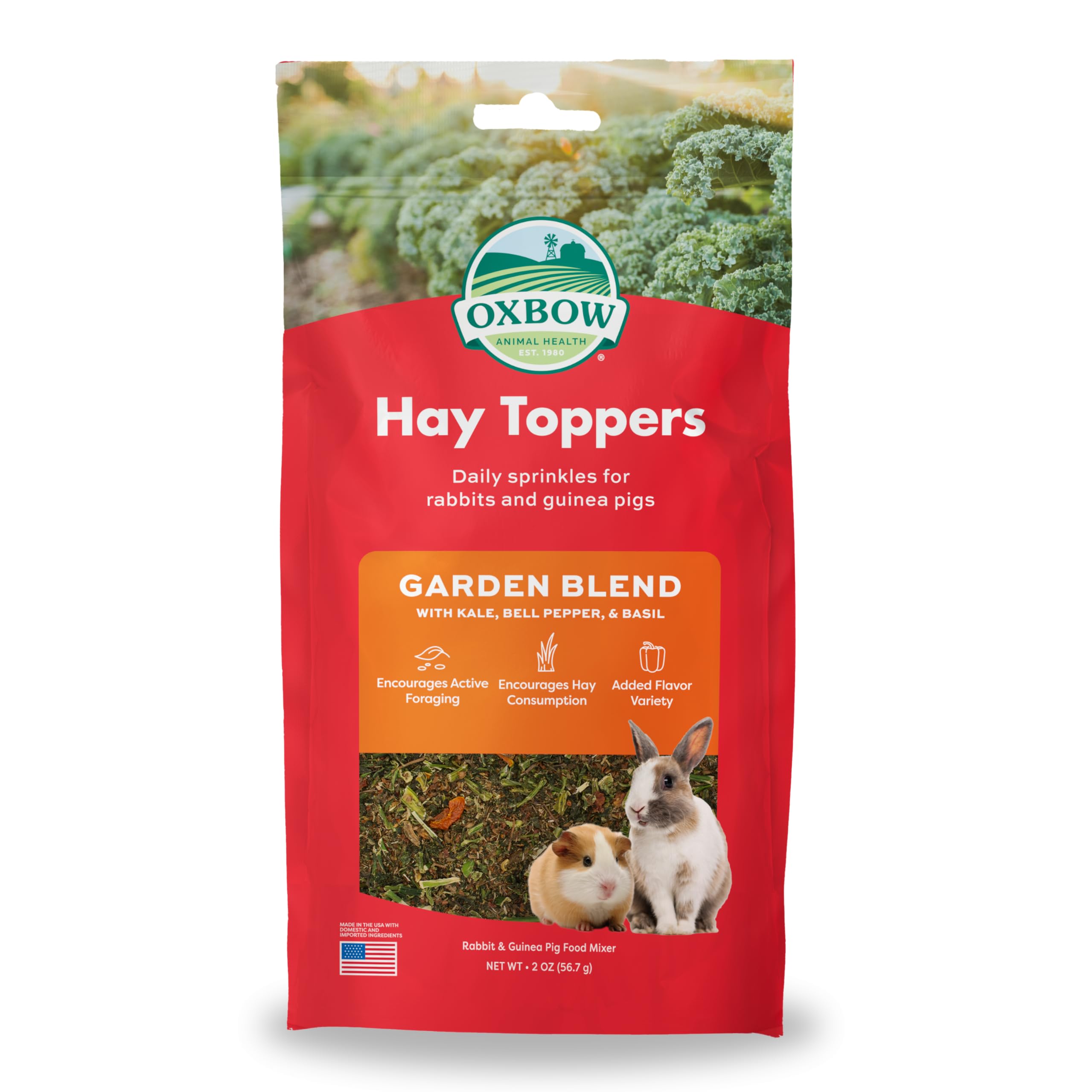 Oxbow Hay Toppers Garden Blend, Bunny Treats, Foraging Enrichment for Rabbits, Chinchillas, Guinea Pigs, and Other Small Herbivo