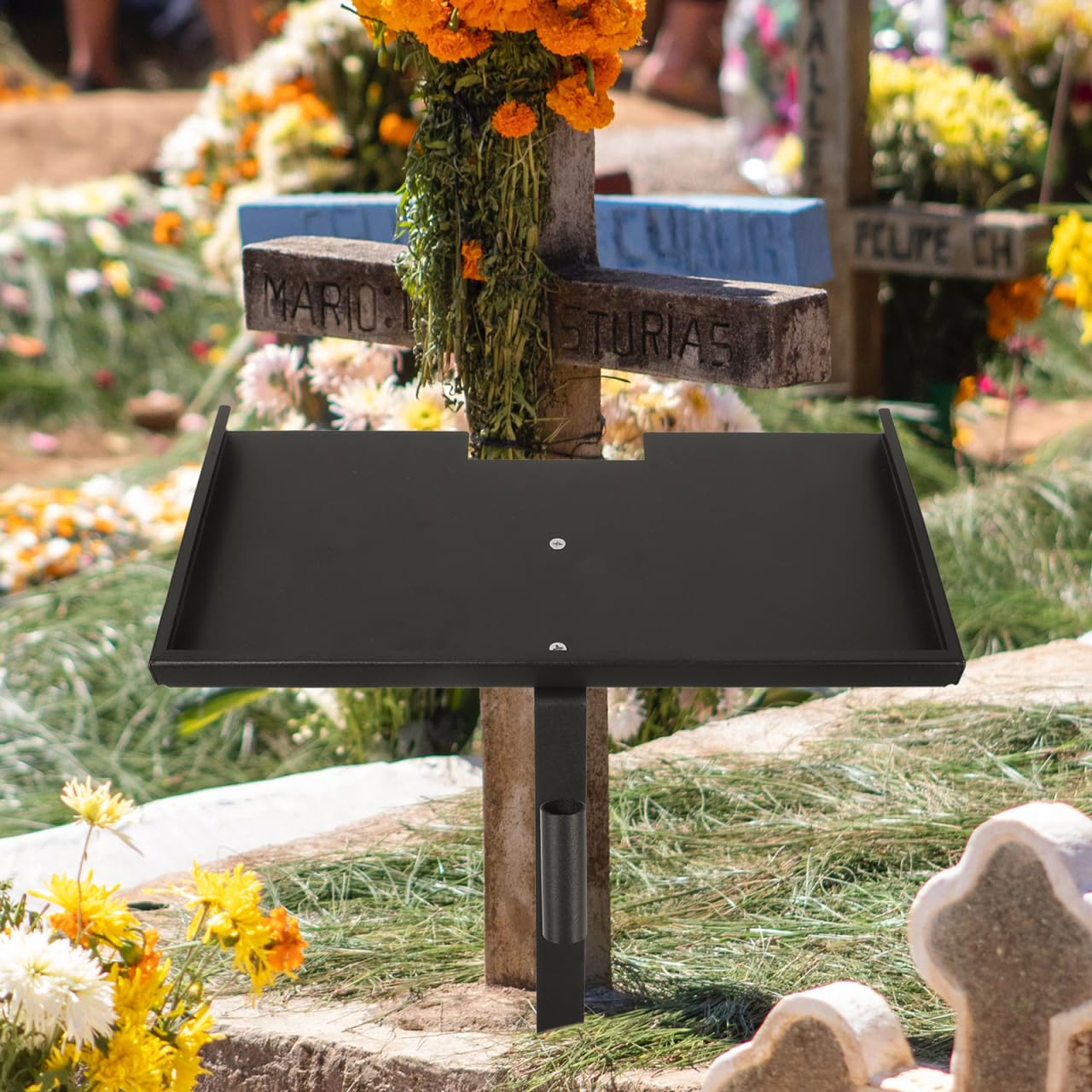 Cabilock Memorial Stone Stand For Pets, Metal Cemetery Decoration Picture Holder For Lost Loved One, Pets, Grave Marker For Ceme