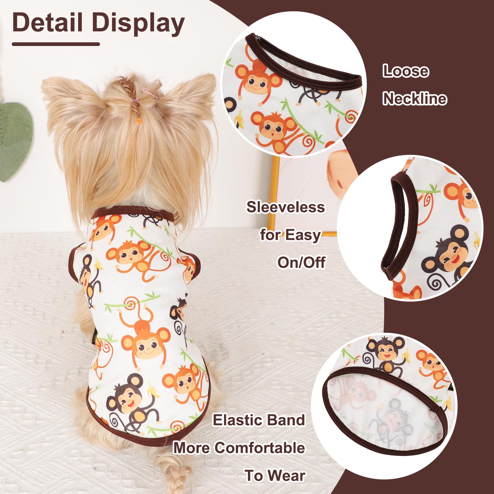 Dog Shirt Vest Dog Clothes For Small Dogs Boy Girl Stretchy Summer Puppy T-Shirts Soft Breathable Lightweight Puppy Sweatshirt P