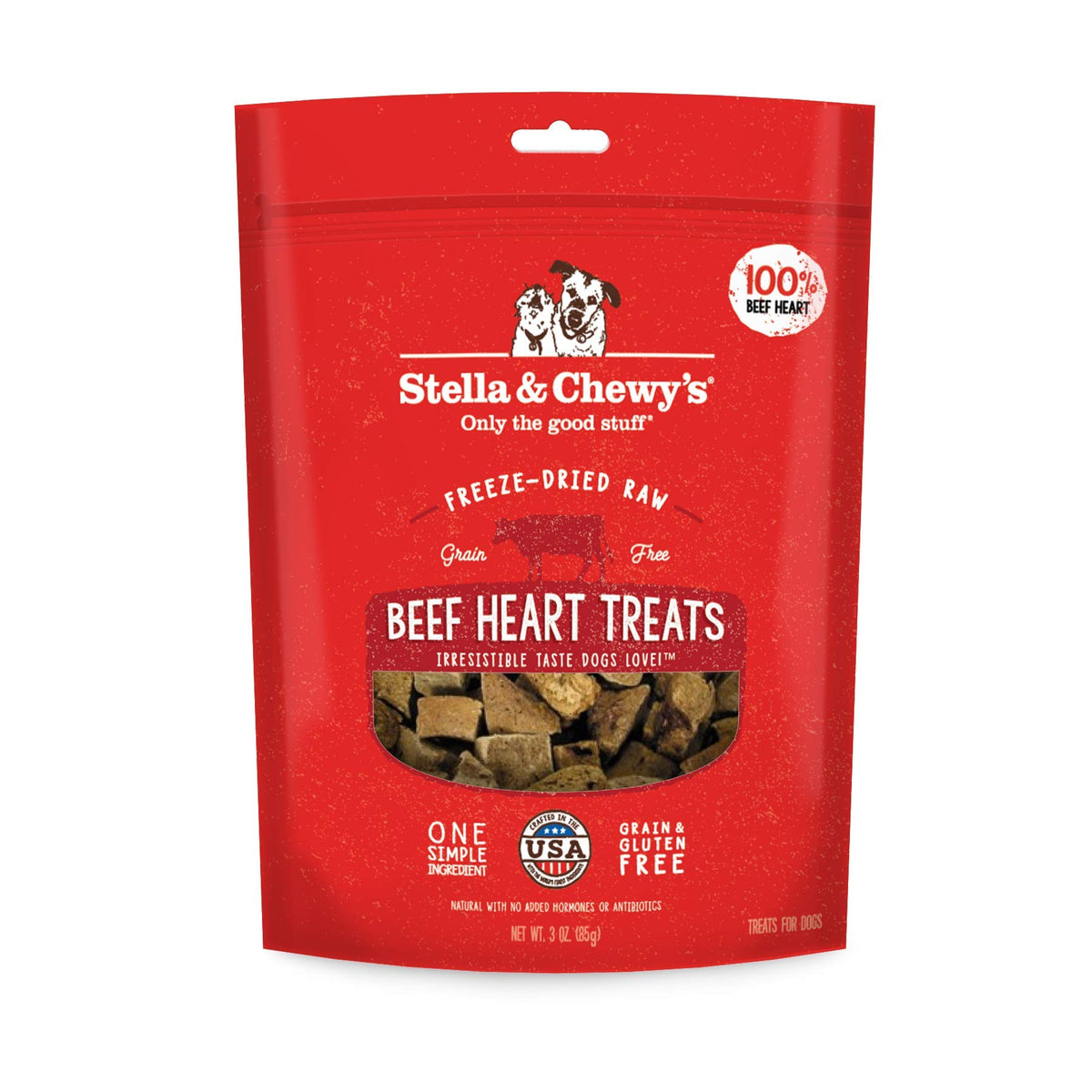 Stella & Chewy'S Freeze-Dried Raw Single Ingredient Beef Heart Treats, 3 Oz. Bag