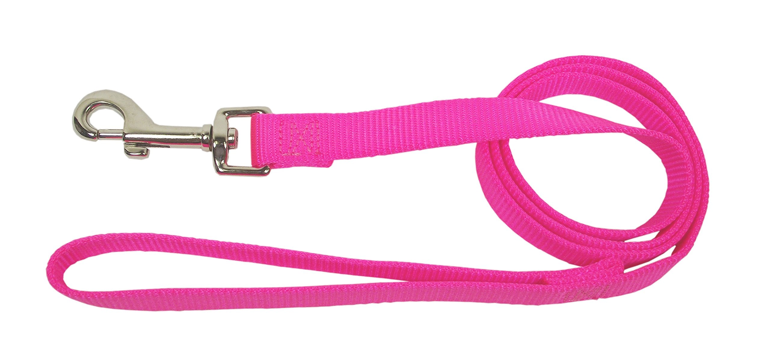 Hamilton Single Thick Deluxe Nylon Lead With Swivel Snap, 5/8-Inch By 6-Feet, Hot Pink