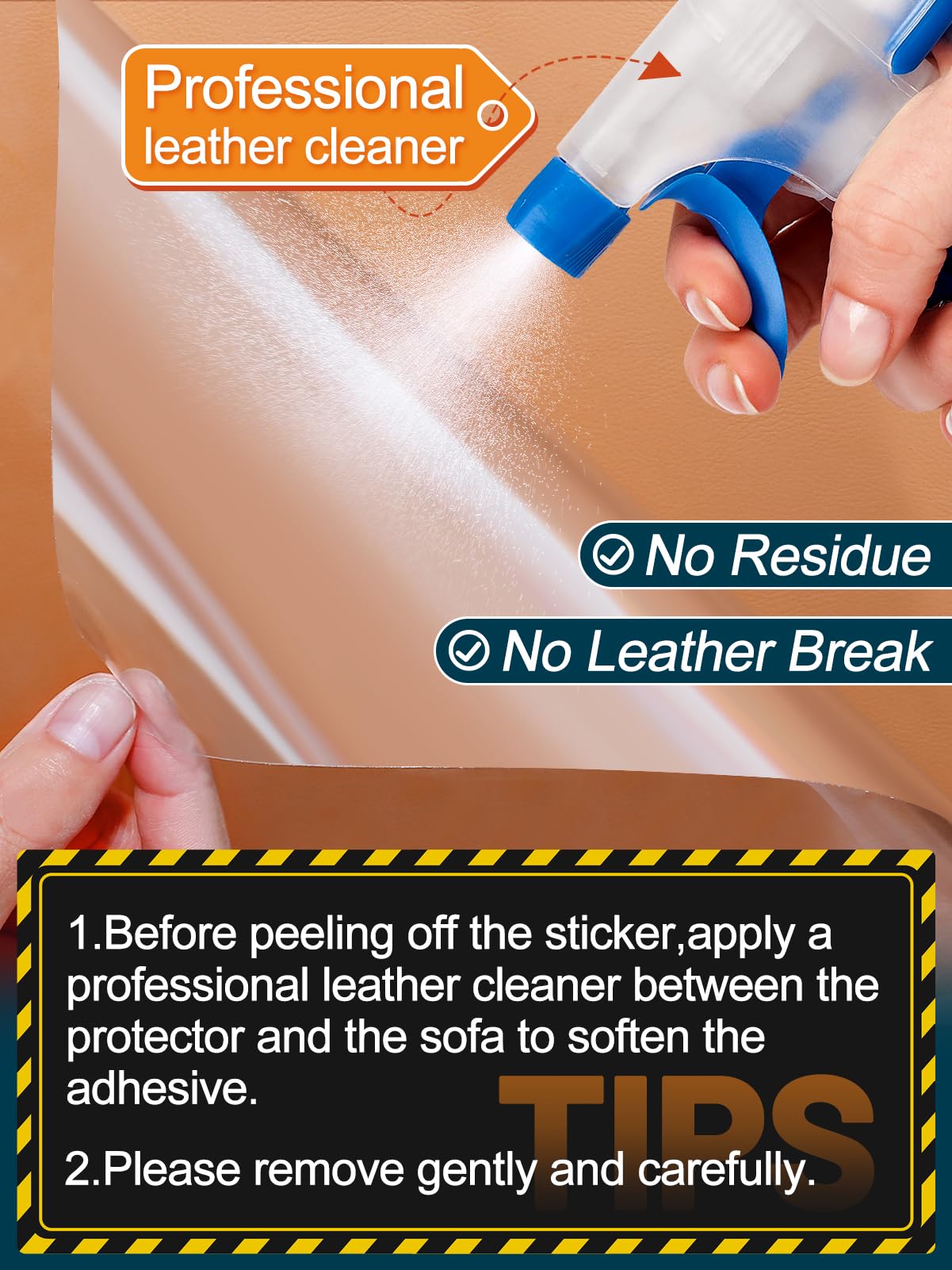 Cat Scratch Furniture Protector - Specially Designed for Leather Furniture, Easy to Remove Anti-Scratch Couch Protector from Cat