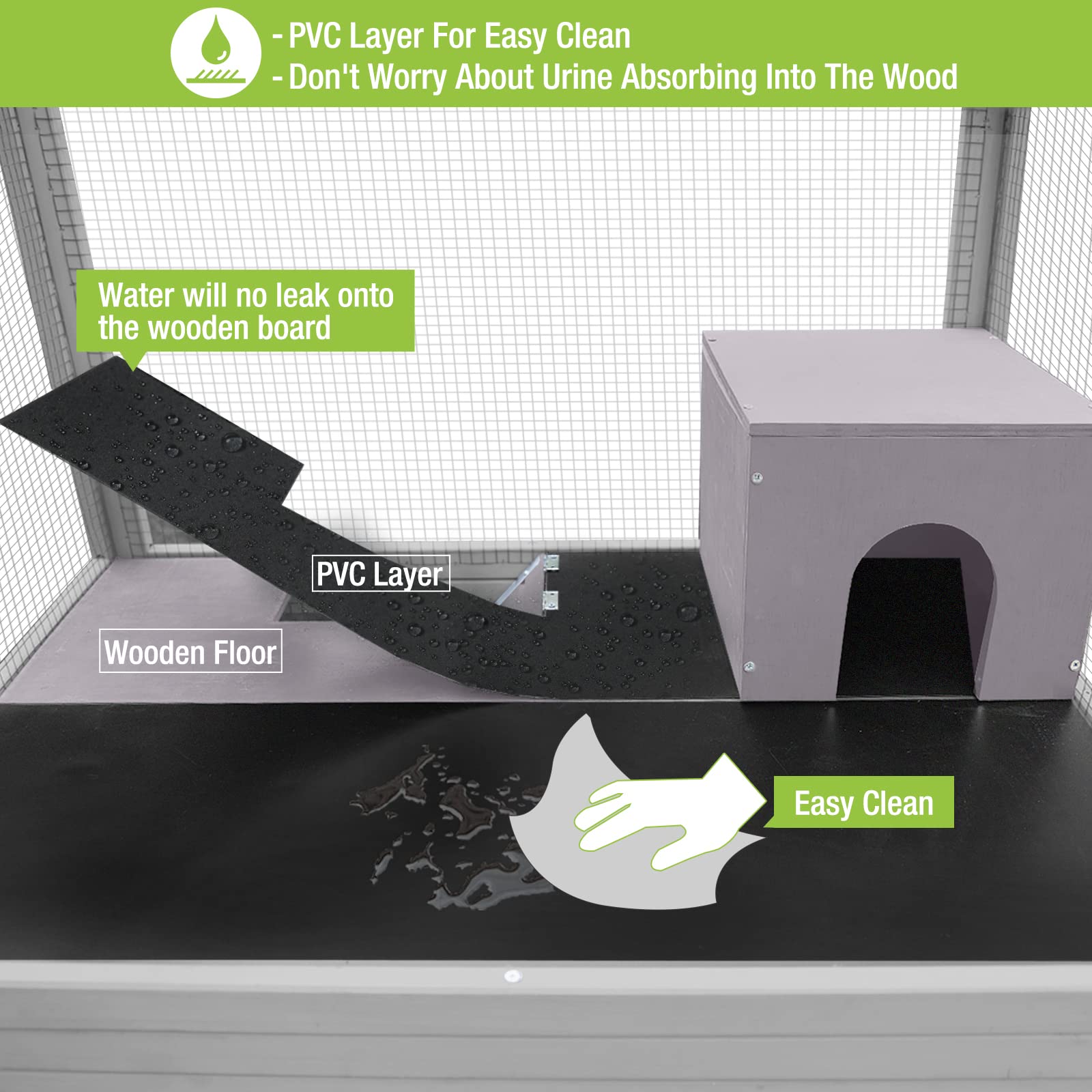 Gutinneen Large Critter Nation Cage For Chinchilla Ferret Rat Squirrel Lizard Chameleon Small Animal, Anti-Chewing, Movable