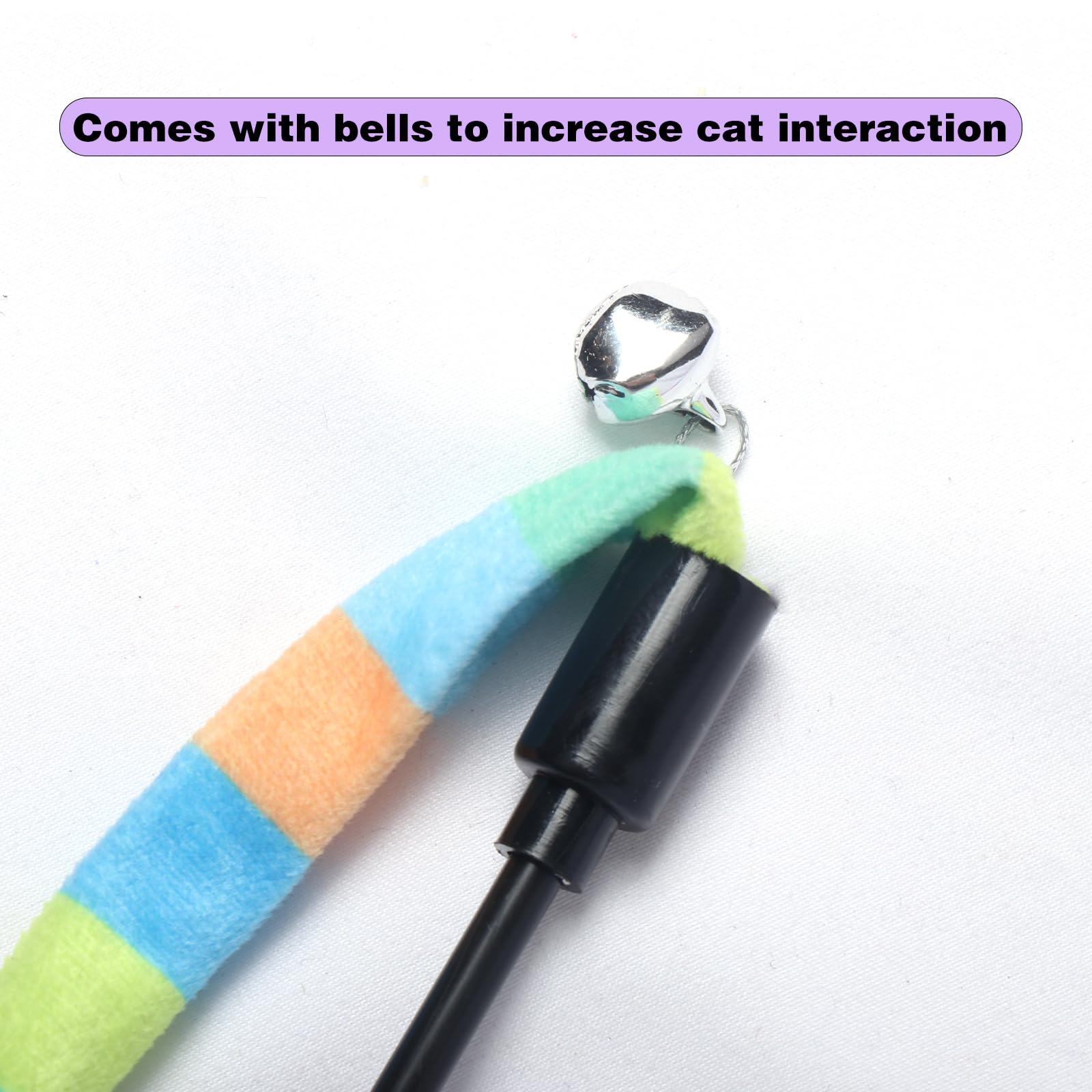 M Jjypet Cat Wand Toys Interactive Kitten Toys Cat Teaser Wand String Feather For Indoor Colorful Ribbon Wands Stick Toy Cat Cha
