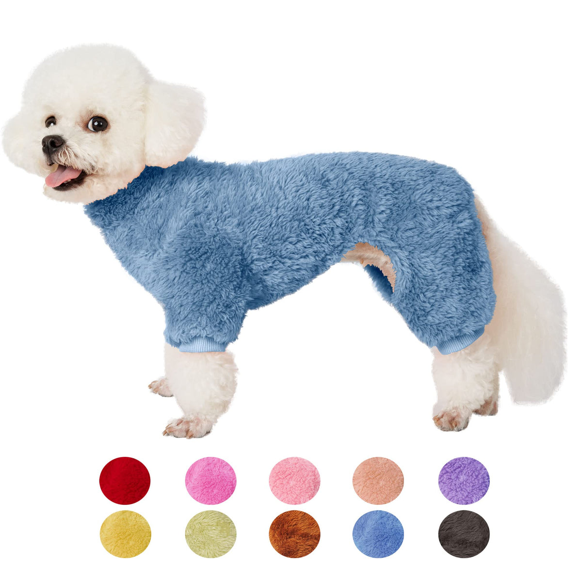 Dog Sweater Coat, Dog Pajamas Pjs, Dog Clothes, Dog Christmas Sweaters For Small Medium Dogs Boy Girl Cat Apparel Doggie Jacket Onesie Soft Warm Holiday Outfits (Small, Sky Blue)