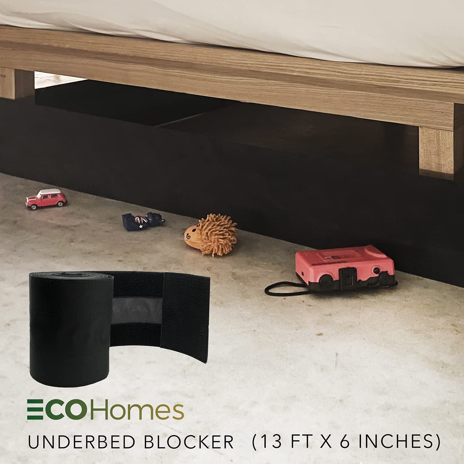 ECOHomes Under Bed Blocker for Pets - 13ft Bed Gap Blocker Keeps Toys & Pets Out from Under Furniture - Bumper for Dogs & Cats