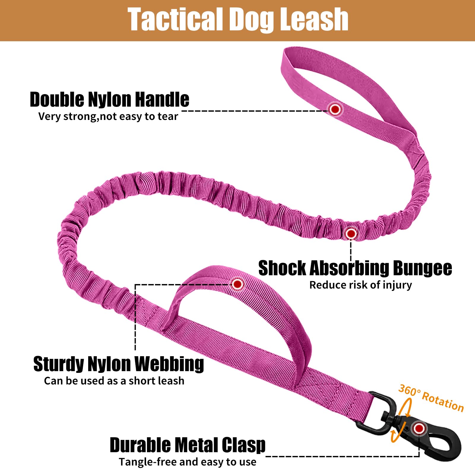 Tactical Dog Collar Leash Set, Adjustable Military Training Nylon Collar Dog Training With Control Handleand Metal Buckle, Dog C