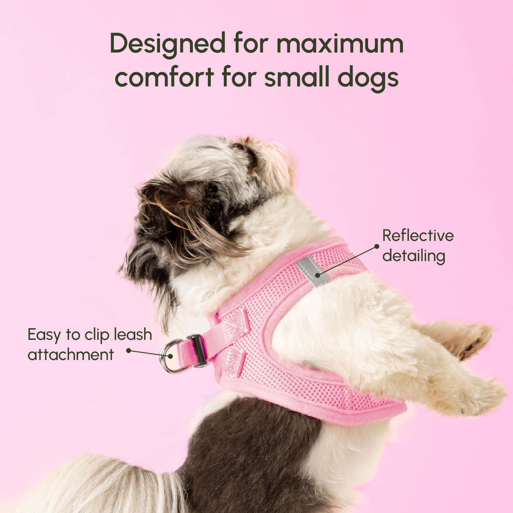 Downtown Pet Supply Step In Dog Harness For Small Dogs - Adjustable, Escape Proof Dog Harness With Reflective Trim - All-Weather
