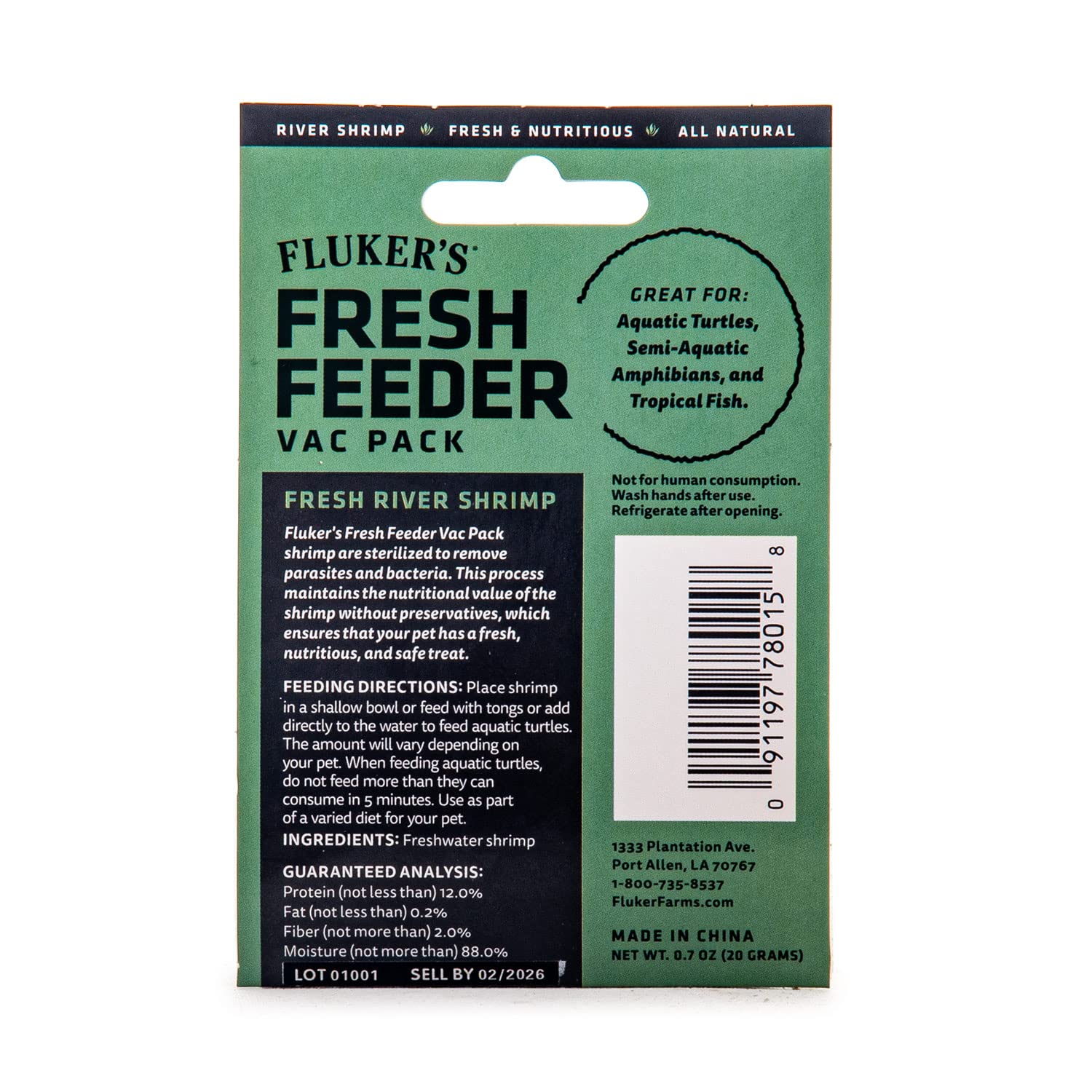 Flukers Fresh Feeder Vac Pack Aquatic Shrimp for Reptiles