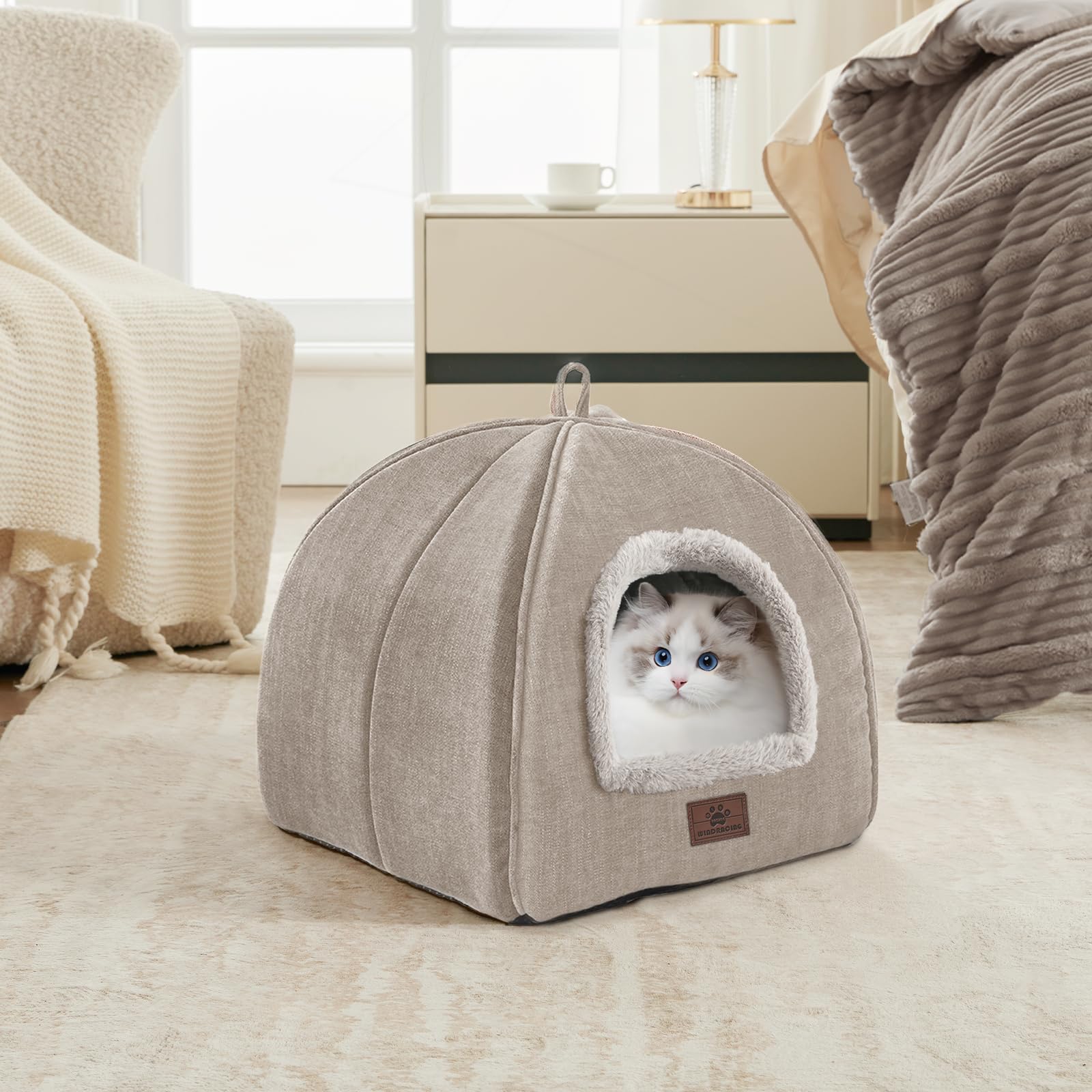 Windracing Cat Bed For Indoor Cats - Cat Cave Cat House Cats Tent With Removable Washable Cushioned Pillow, Soft And Self Kitten