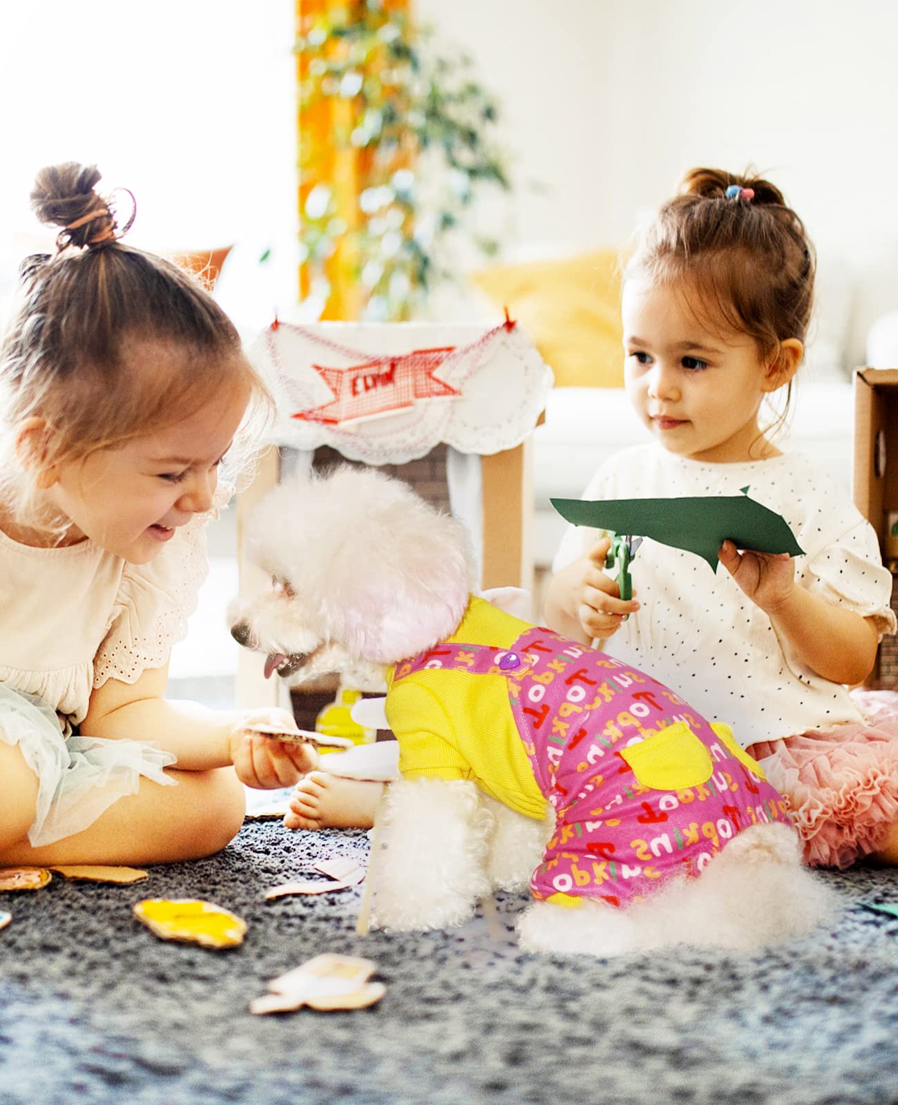 Topkins Dog Pajamas, Fleece Dog Pjs, Cute Dog Pjs, Soft Dog Shirt Pet Clothes For Small Medium Dogs (Yellow Pink, Xl)