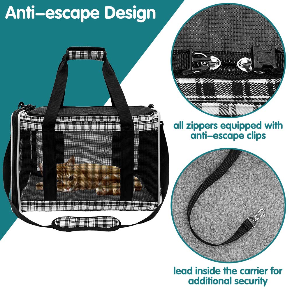 Expawlorer Large Cat Carrier For 2 Cats, Soft-Sided Pet Carrier For Cat,Top Load Cat Carriers For Medium Cats Under 25,Airline A