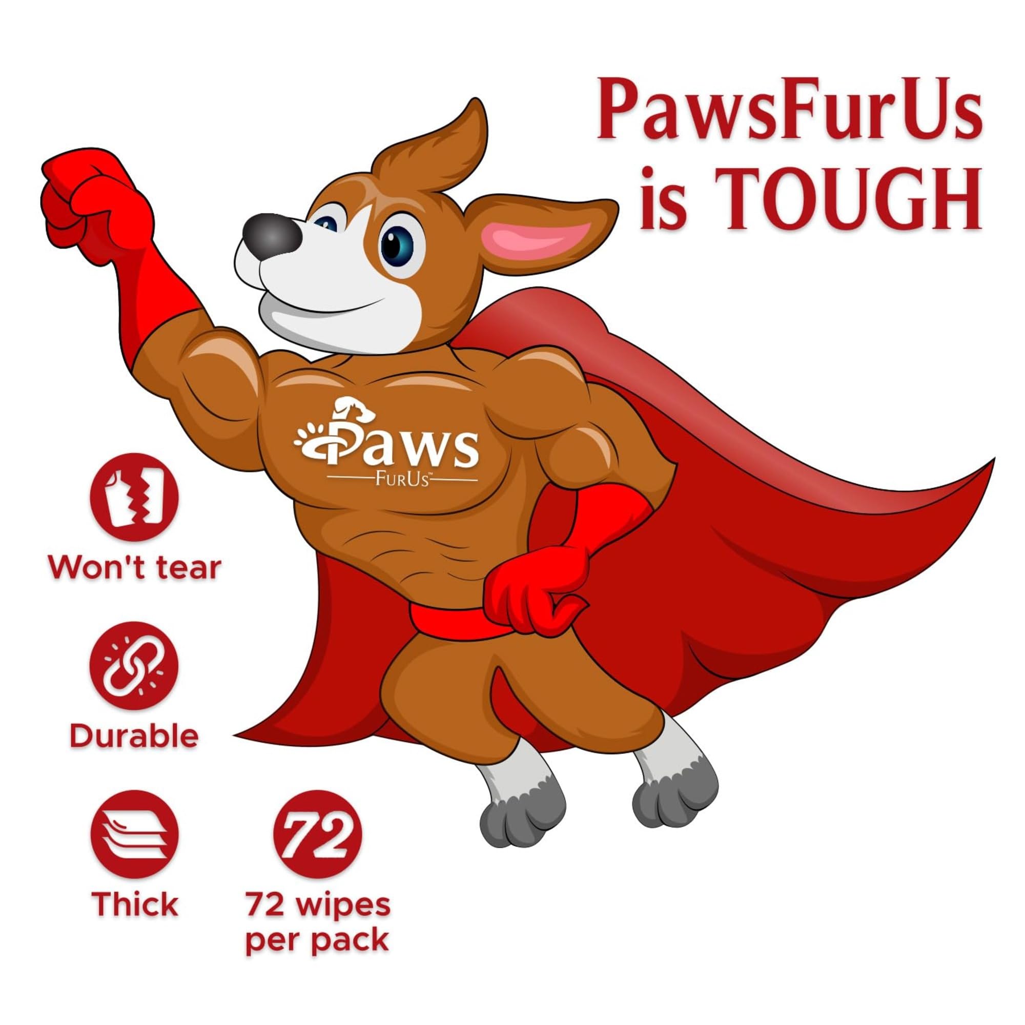 PawsFurUs Pet Wipes All-Natural Antibacterial & Antifungal Pet Wipes