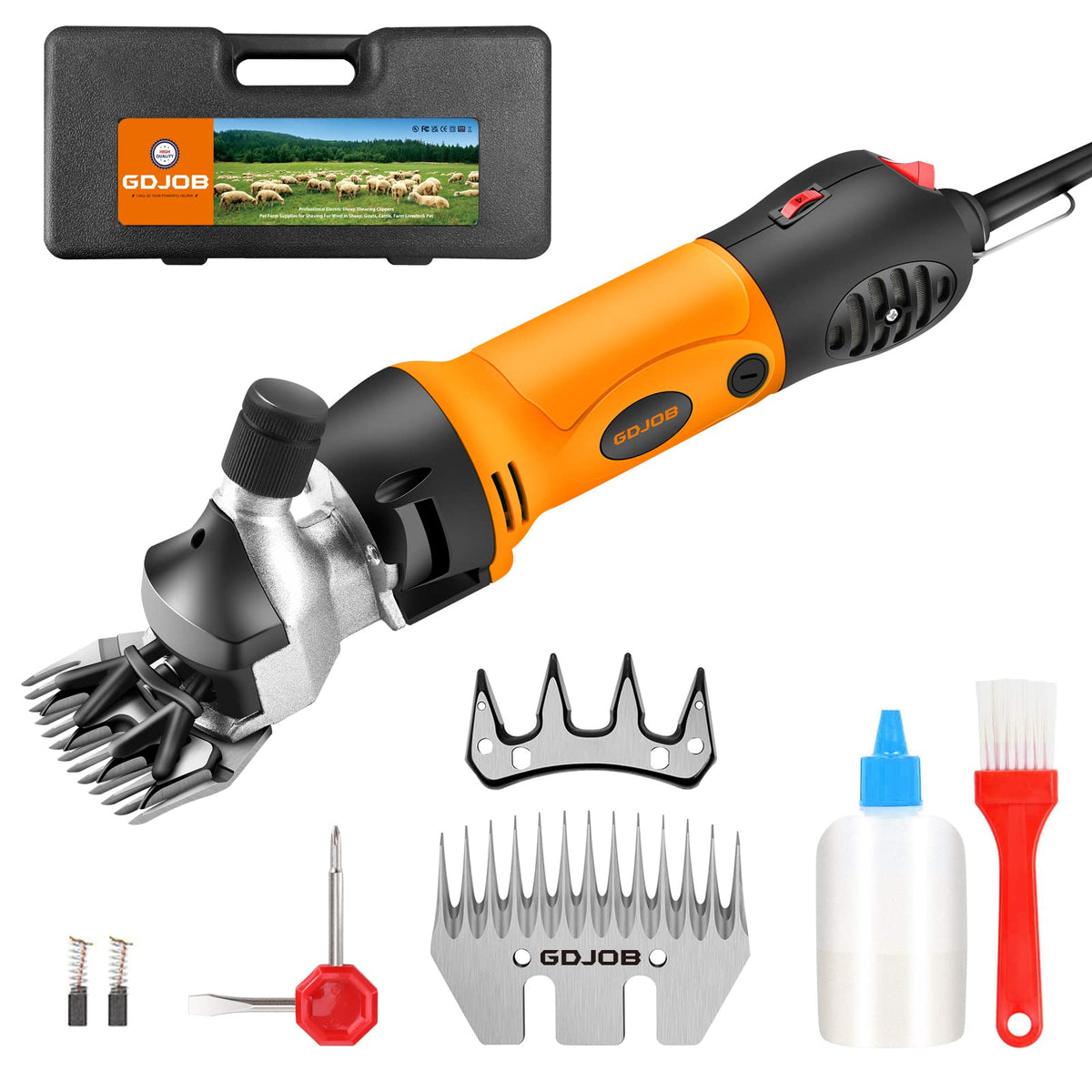 Sheep Shears Electric 550W Upgraded Professional Sheep Shears With 2 Blades For Dogs Sheep Goats Horses Thick Coats Animals