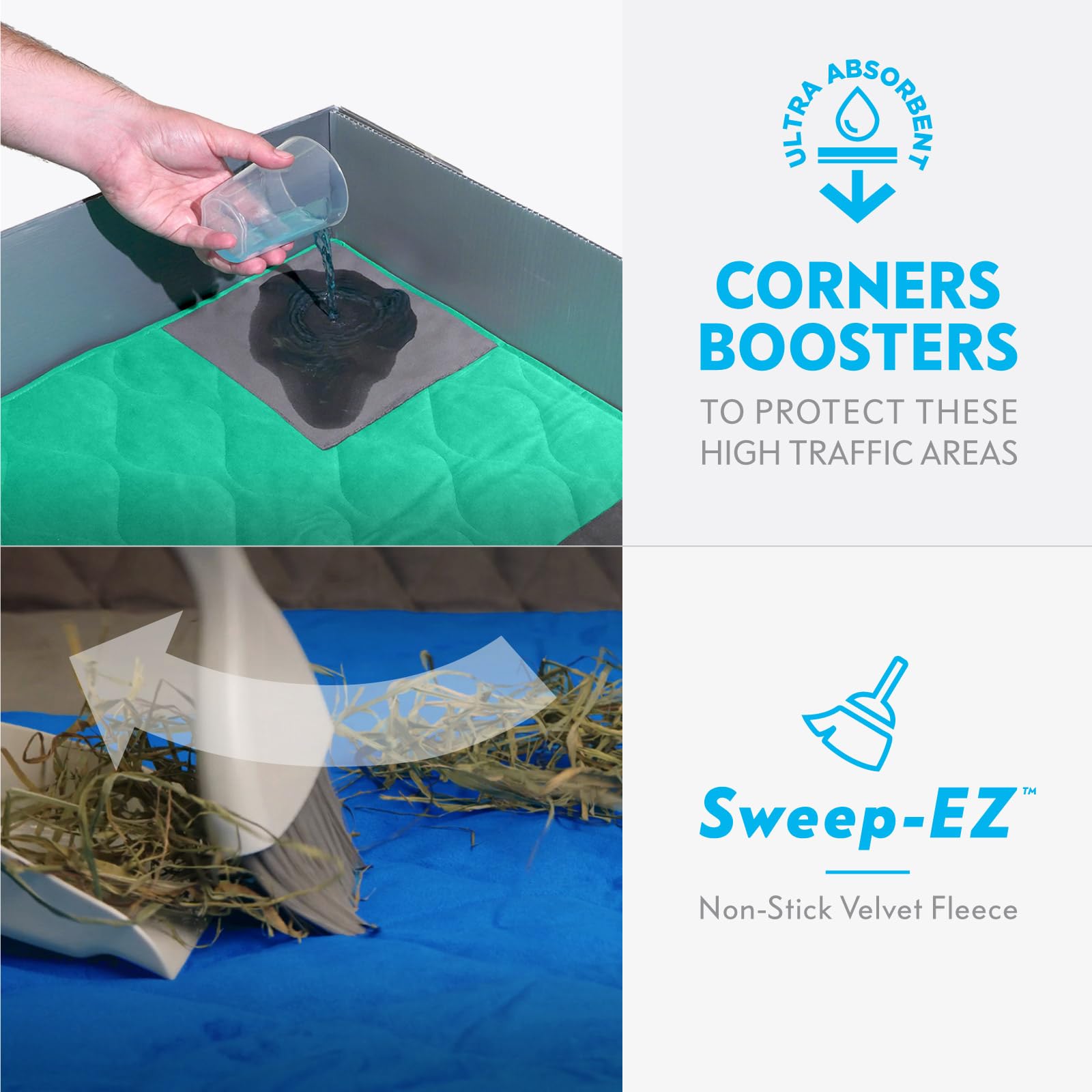 Paw Inspired Popcorner Guinea Pig Cage Liners | Washable Fleece Bedding Or Pet Bed Mat For Small Animals | Super Absorbent Pee Pad With Reinforced Corners And Waterproof Bottom (C&C 2X4, Tan)