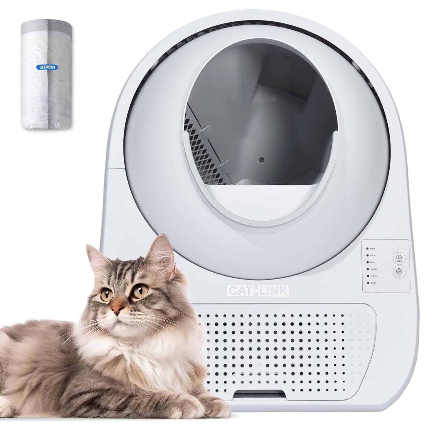 Catlink Self-Cleaning Litter Box For Multiple Cats - Large Capacity, Double Odor Control, Supports Pets 3.5-22 Lbs (Young Versio