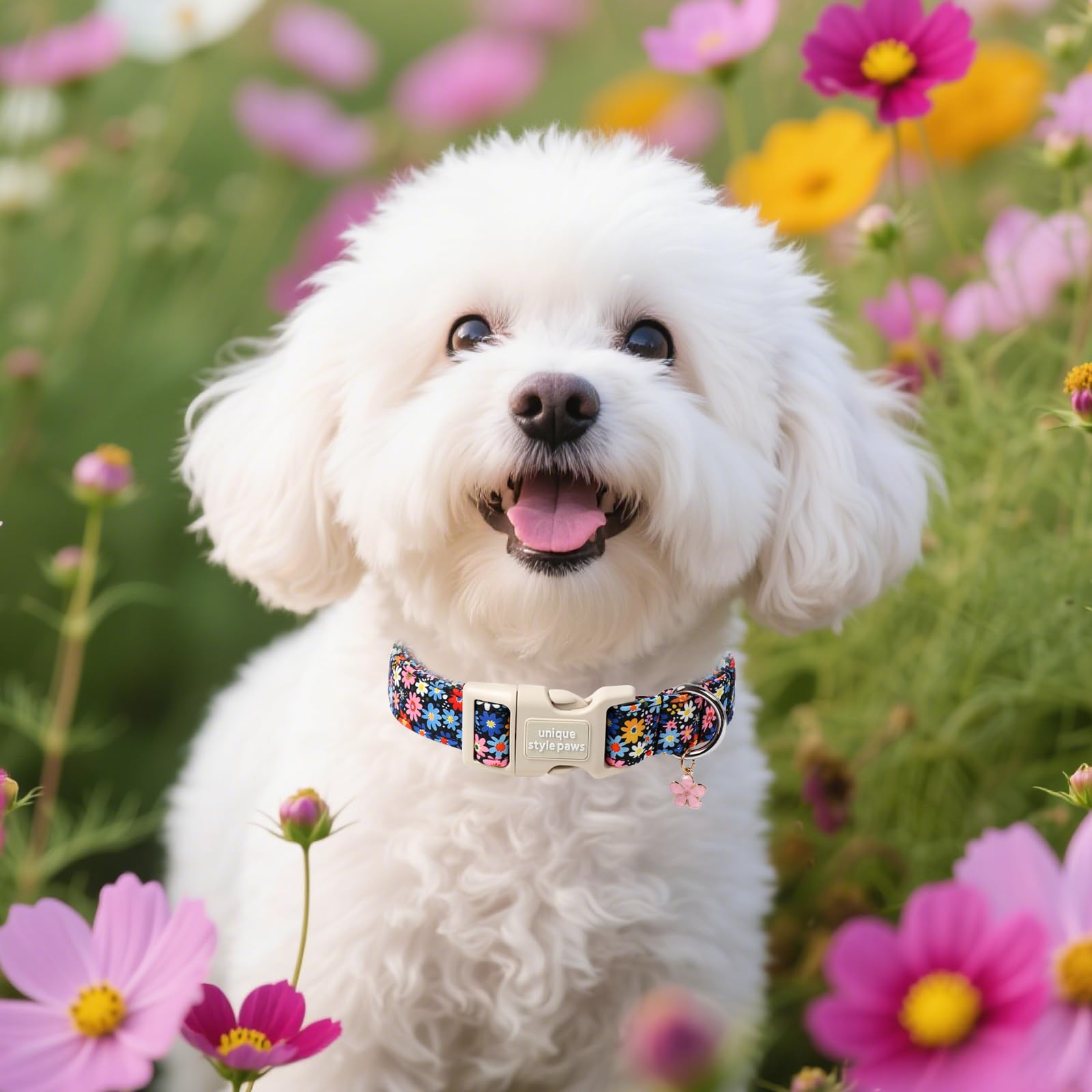 Unique Style Paws Summer Daisy Dog Collar,Colorful Daisy Collars For Dog Cotton Flower Puppy Collar Suitable For Boy Girl Dogs
