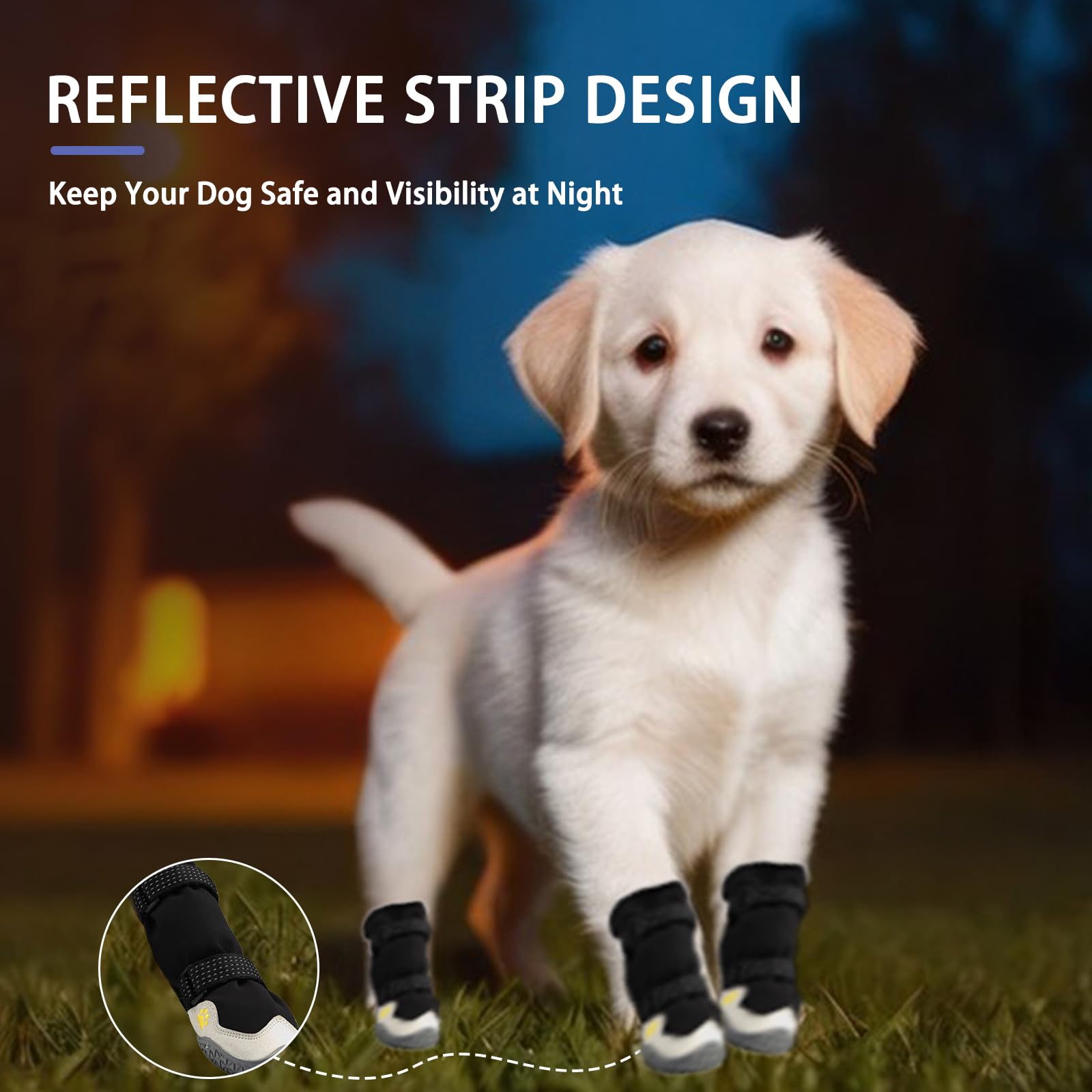 Moob Dog Shoes For Large Dogs, Dog Boots & Paw Protectors, Dog Shoes For Large Dogs, 4Pcs Medium Dog Booties With Rugged Anti-Sl