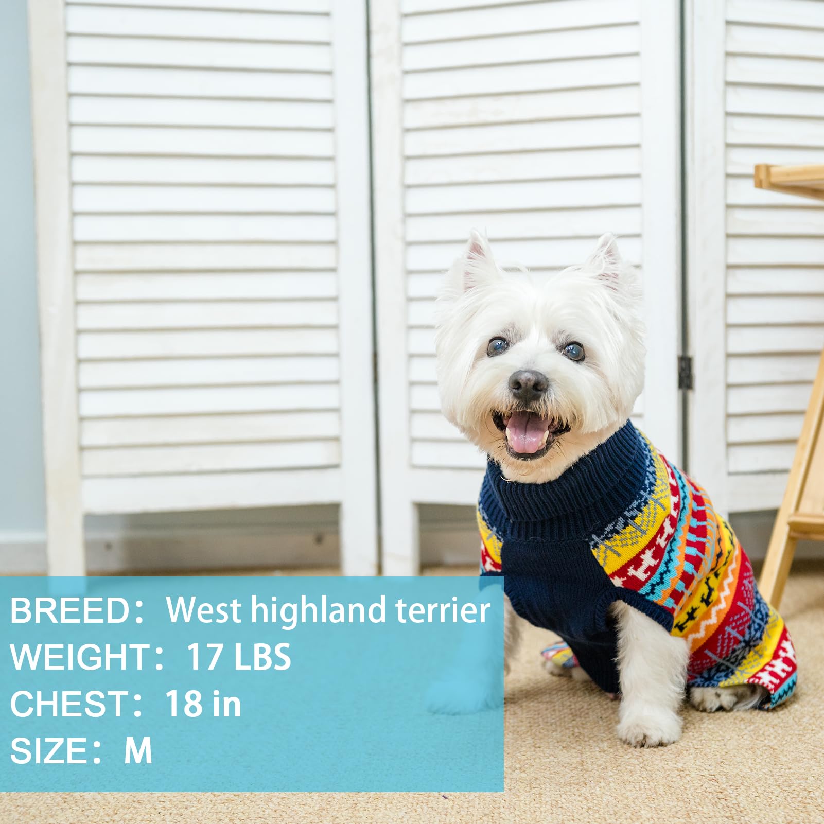 Mihachi Dog Sweater - Winter Coat Apparel Clothes with Colorful Stripes for Cold Weather