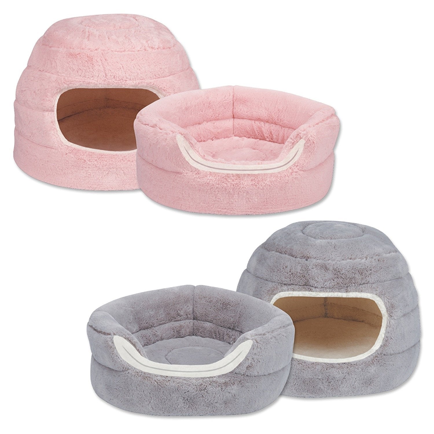 Slumber Pet Cuddler Beds - Soft And Ultra-Comfortable Beds For Cats And Small Dogs - 16'D X 12'H, Dove