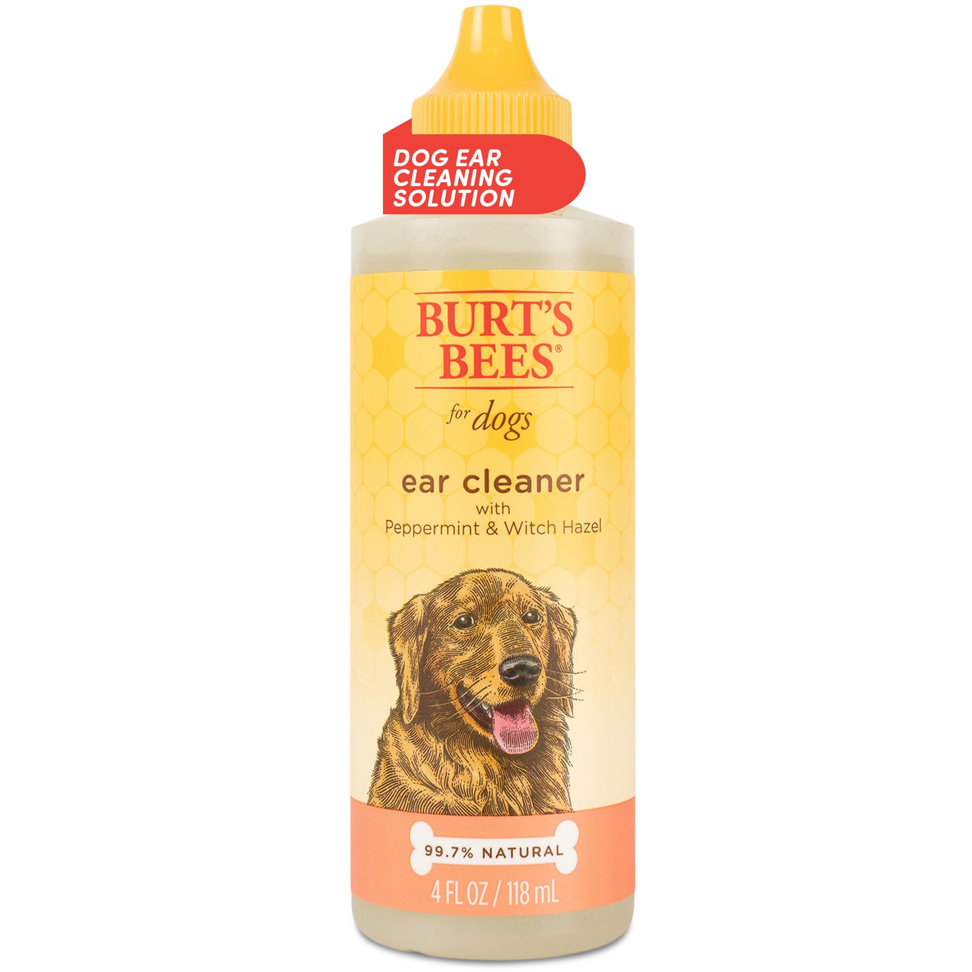 Burt'S Bees For Pets Ear Cleaner For Dogs With Pepeprmint And Witch Hazel, 99.7% Natural Origin Formulas, Dog Ear Cleaner, Ear Cleaning Solution For Dogs, 4 Oz