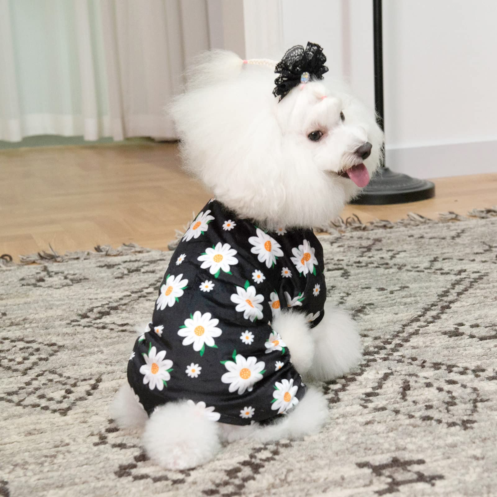 Cutebone Daisy Dog Pajamas Soft Puppy Pjs For Small Dogs P221L