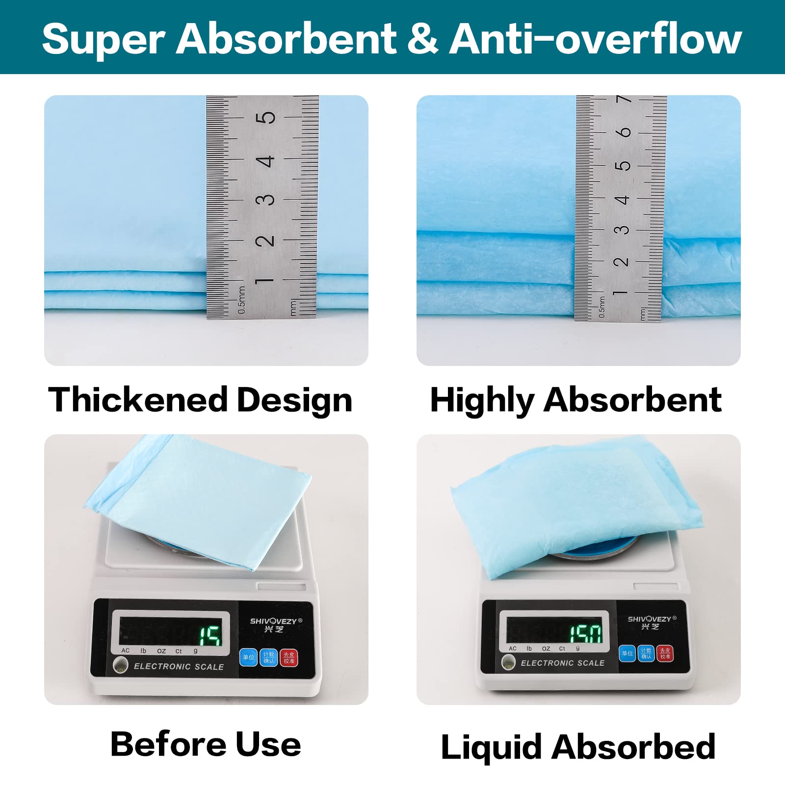 Bolux Dog And Puppy Training Pads, 13??18? Disposable Dog Pee Pads, 100/Counts Ultra Absorbent & Leak-Proof Pet Underpads, Dry Q