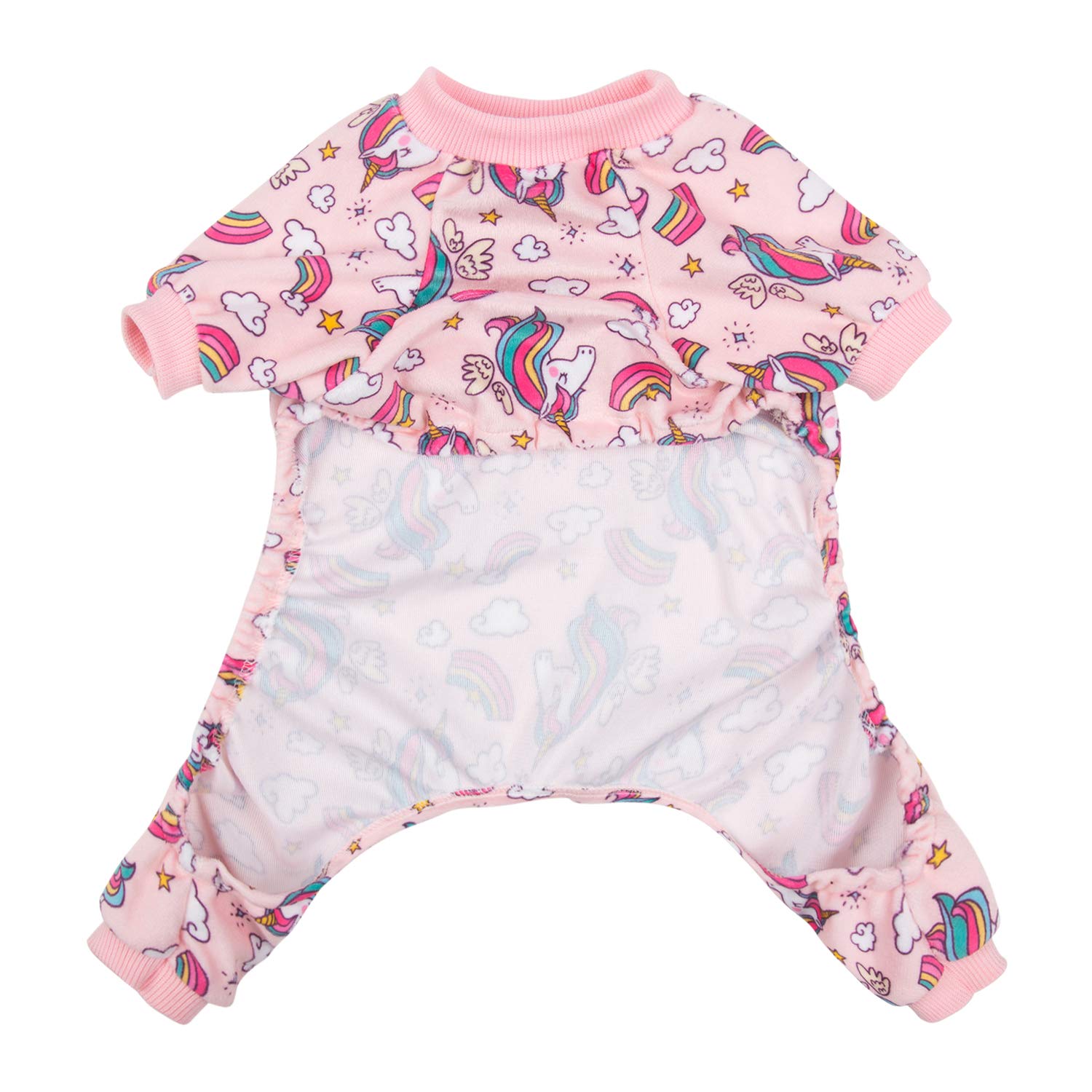 Cutebone Dog Pajamas Pink Unicorn Dog Apparel Dog Jumpsuit Pet Clothes Pajamas Puppy Clothes P67L