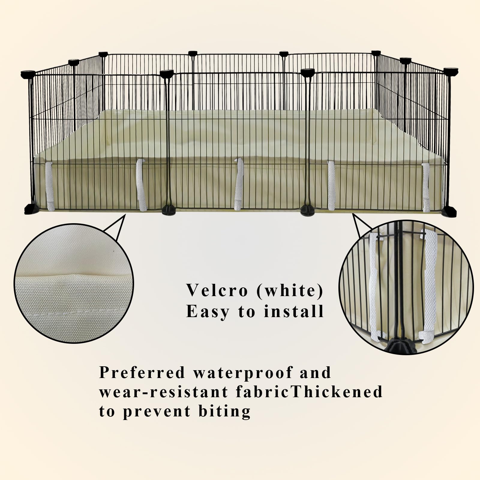 Fulue Guinea Pig Waterproof Cage Liner C&C 2X3,Guinea Pig Cage Canvas Bottom Replacement 42X28 Beige (C&C 2X3)